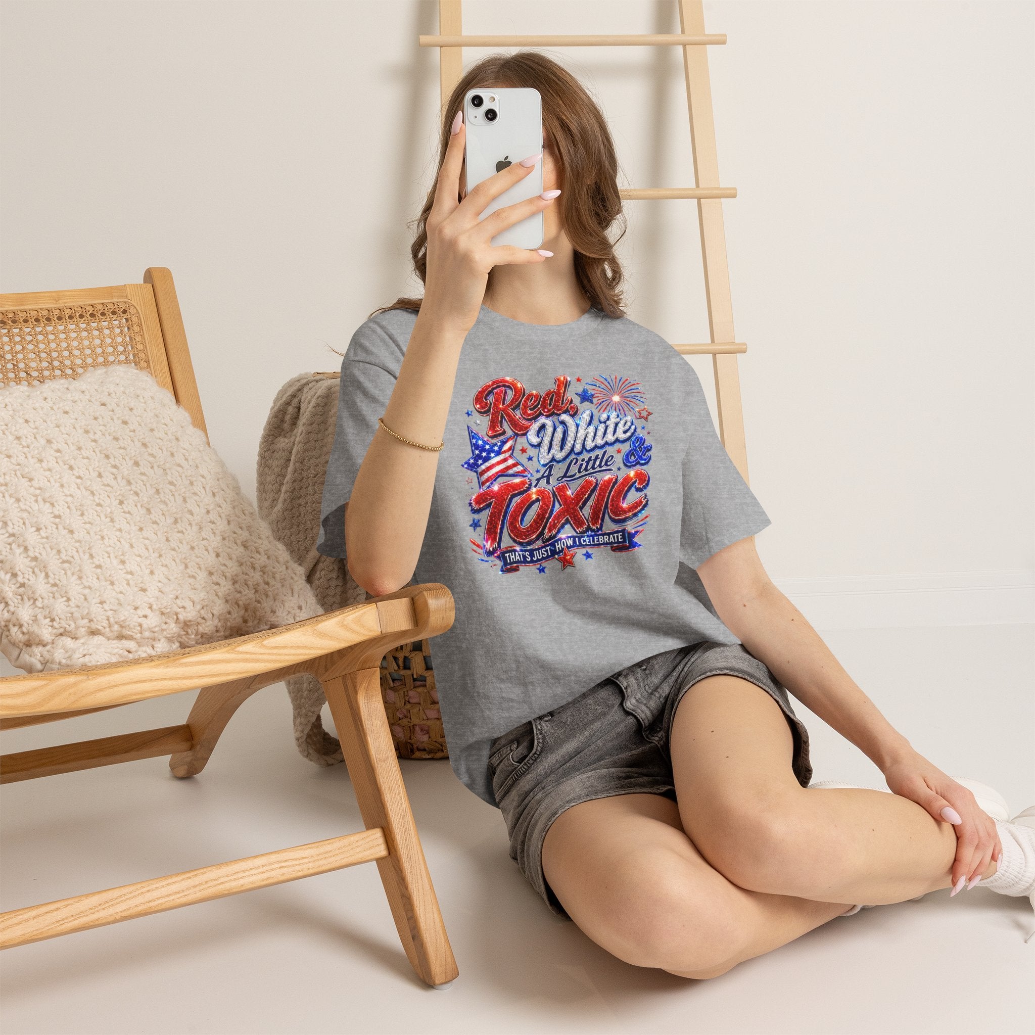 Red White & A Little Toxic Tee — Patriotic 4th of July Graphic T-Shirt