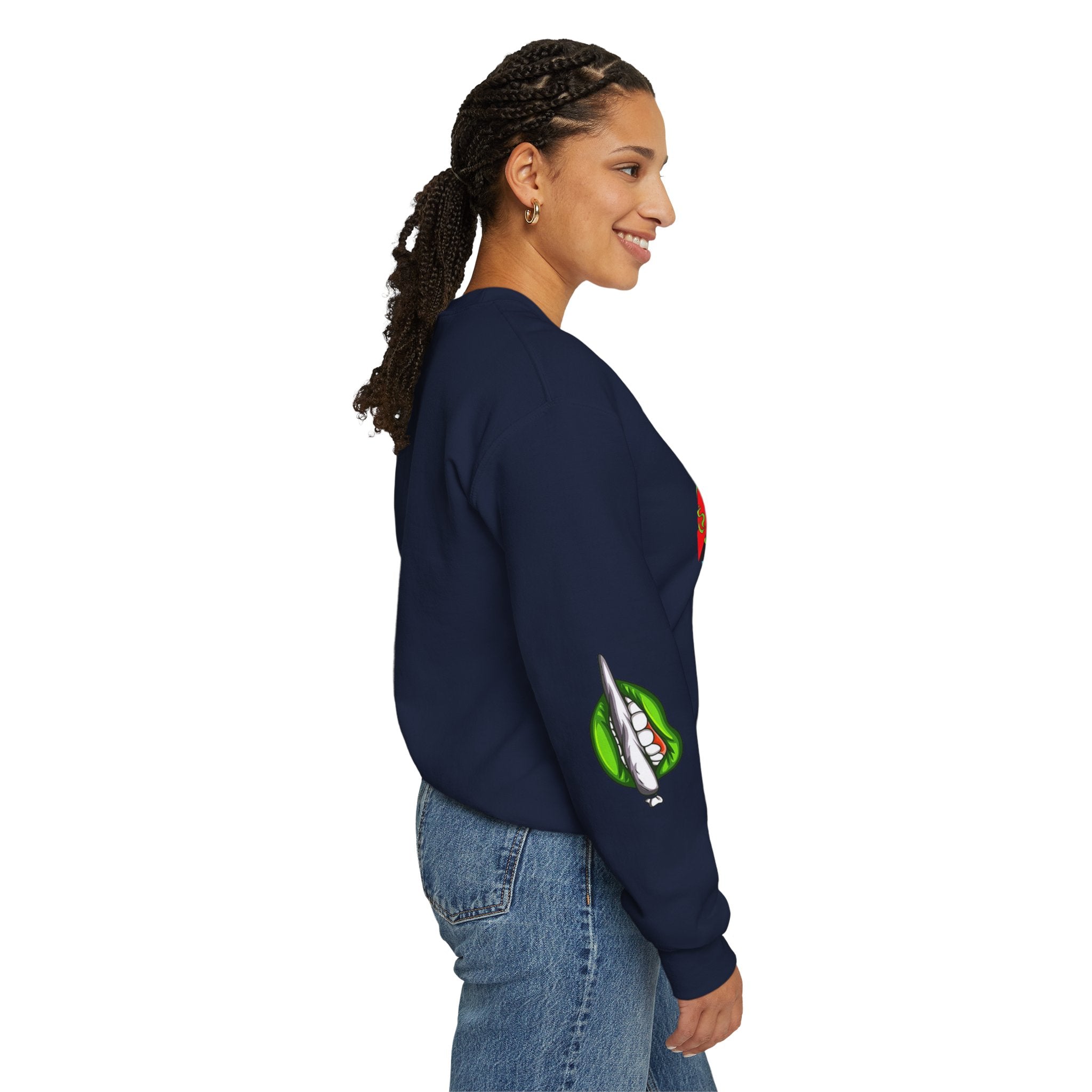 Stoner Chicks Crewneck Sweatshirt — Retro Cannabis Graphic