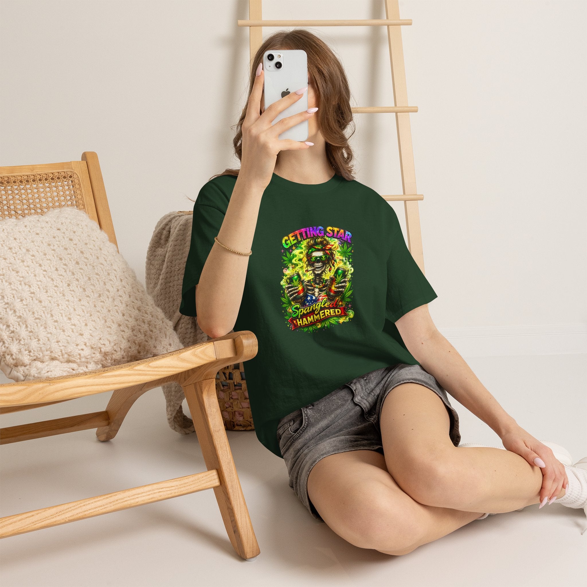 T-Shirt — "Getting Star Spangled & Hammered" Psychedelic Cannabis Holiday Tee