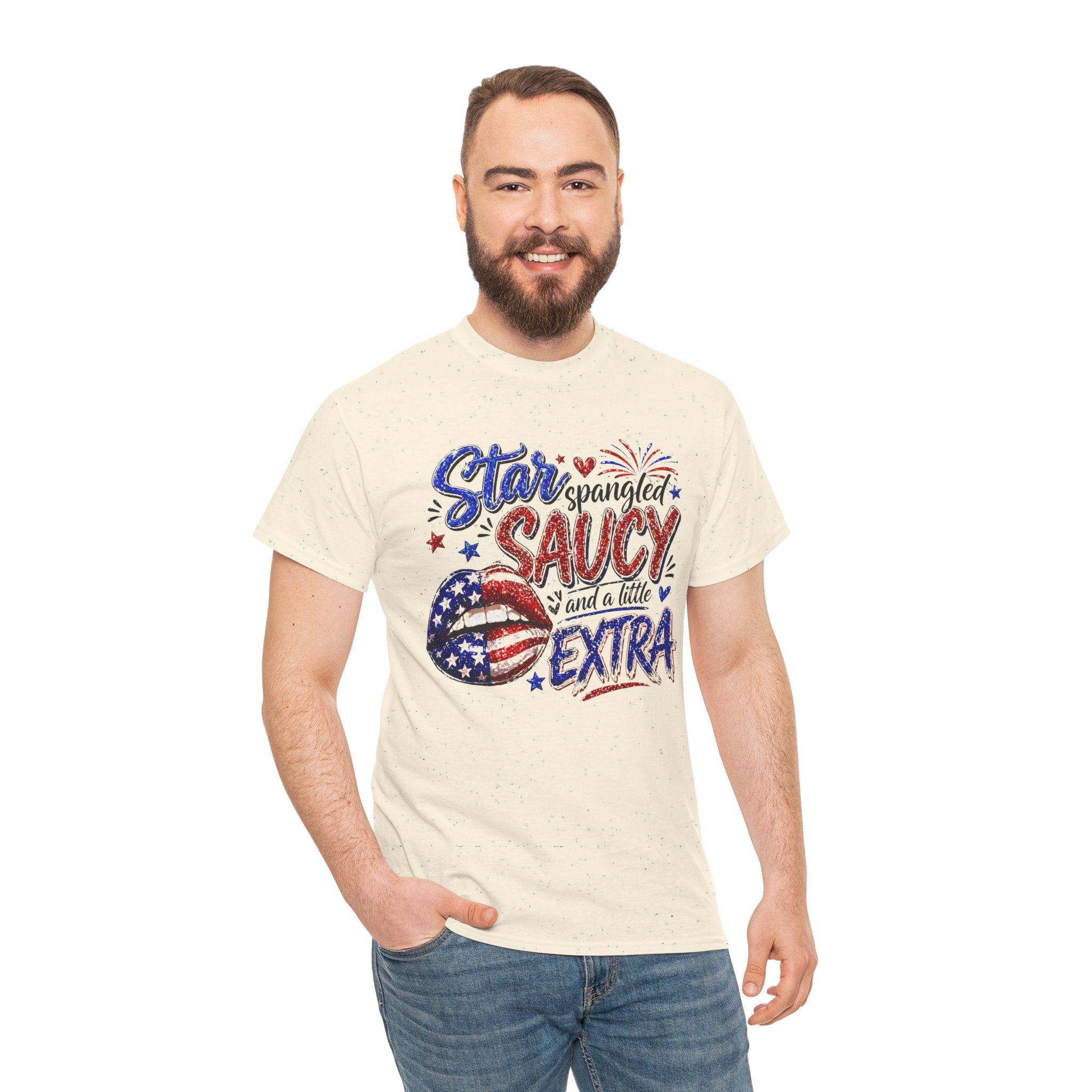 Patriotic “Star-Spangled Saucy & a Little Extra” Tee