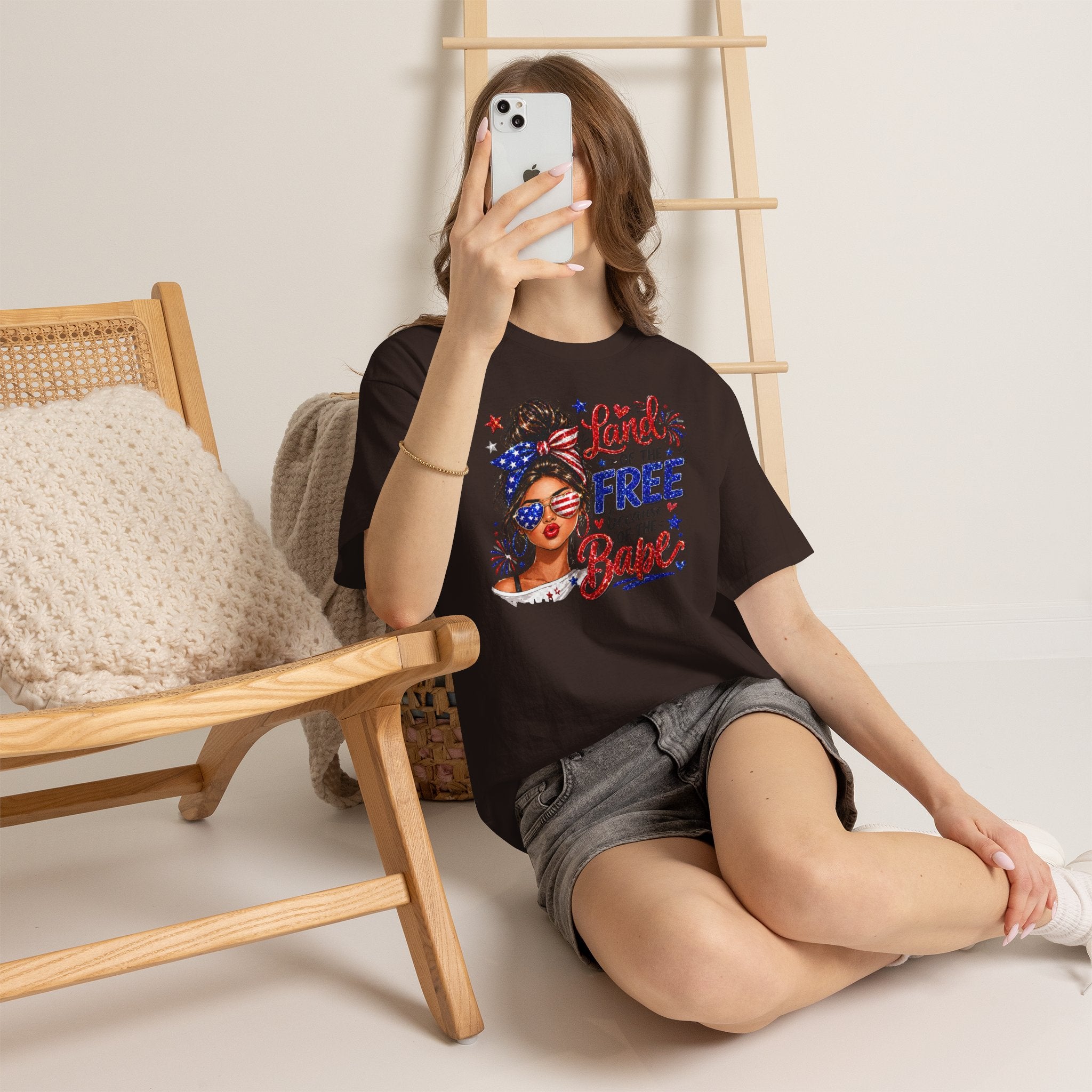 Patriotic Babe T-Shirt — “Land of the Free Because of the Babe” 4th of July Tee