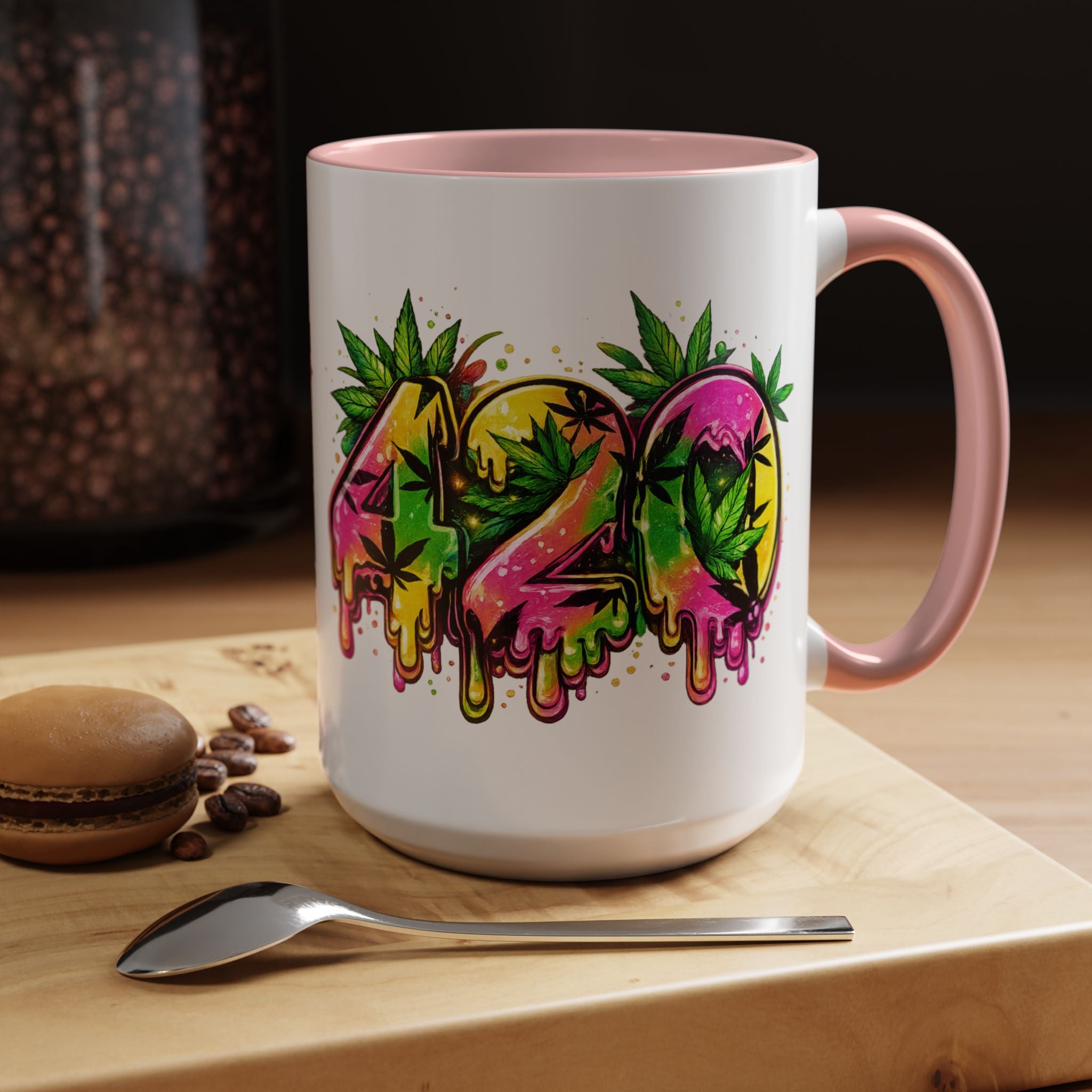 420 Drip Coffee Mug — Colorful Cannabis Stoner Art Accent Mug (11/15oz)