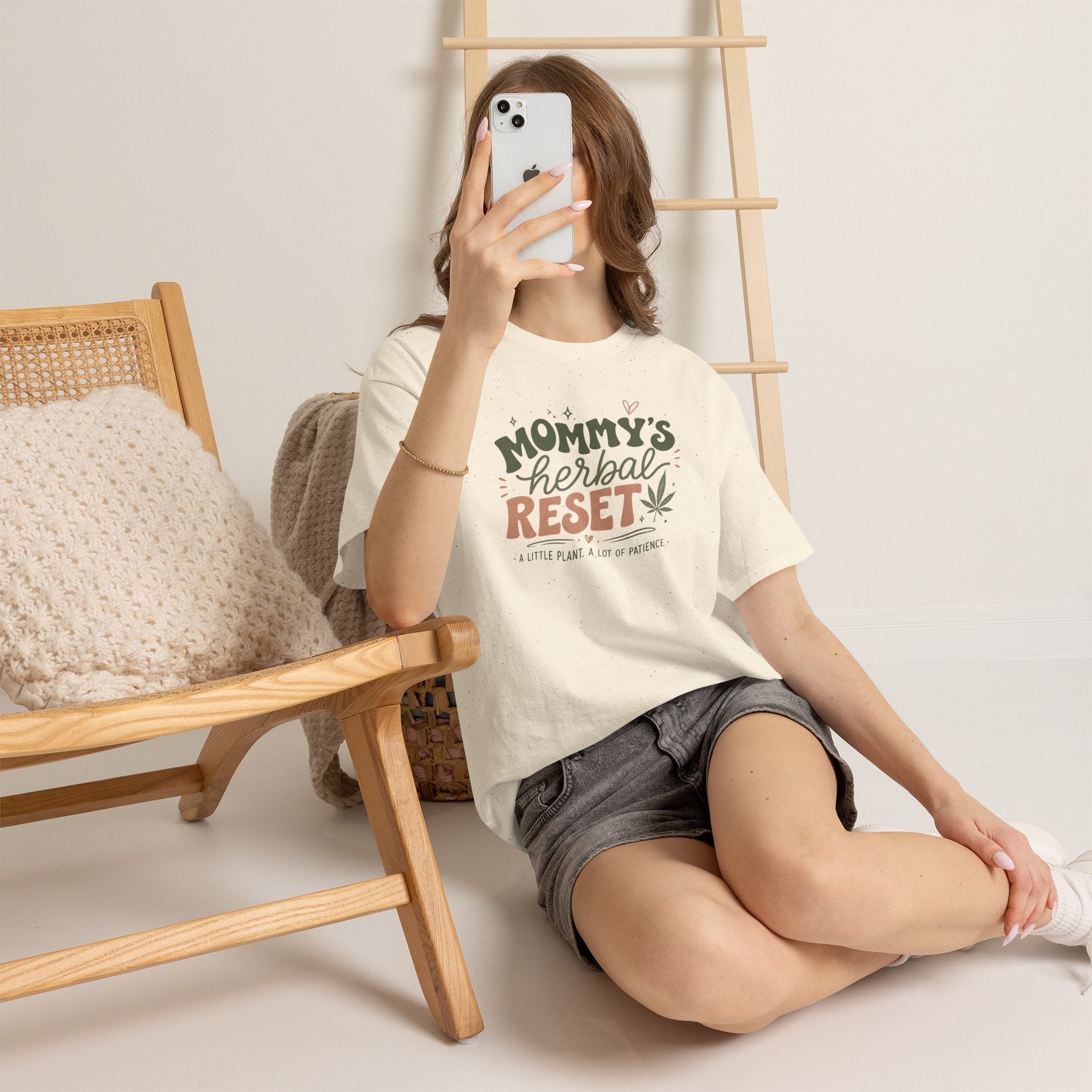 T-Shirt — "Mommy's Herbal Reset" Graphic Tee (Cannabis Plant Mom Shirt)