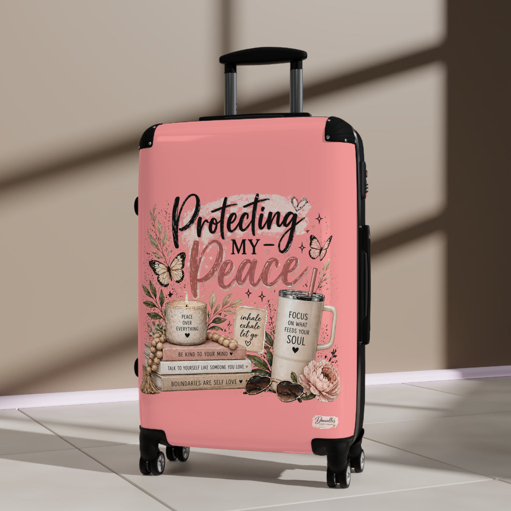 Suitcase - "Protecting My Peace" Inspirational Carry-On Luggage