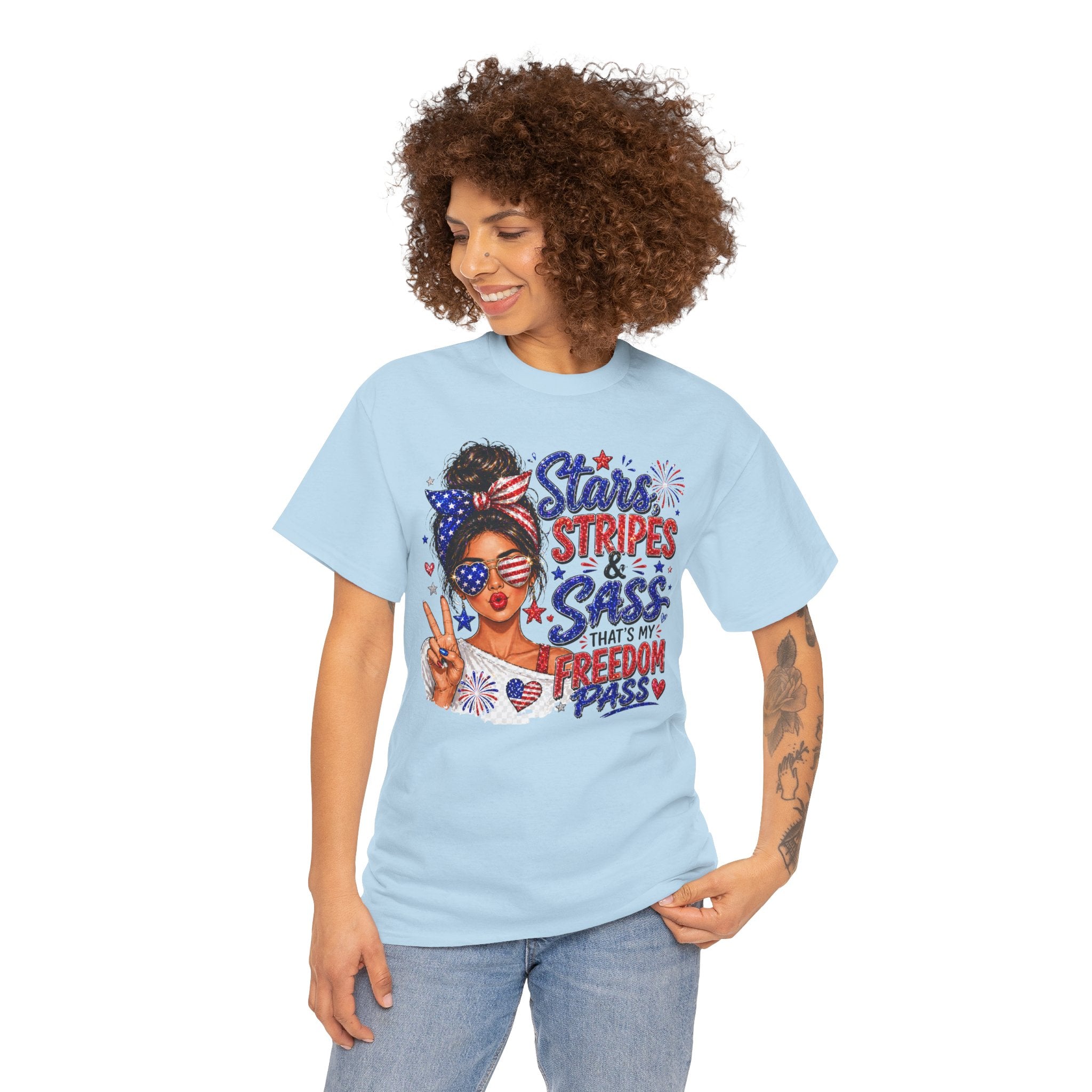 Patriotic 'Stars, Stripes & Sass' Tee — Fourth of July Women's Graphic T-Shirt