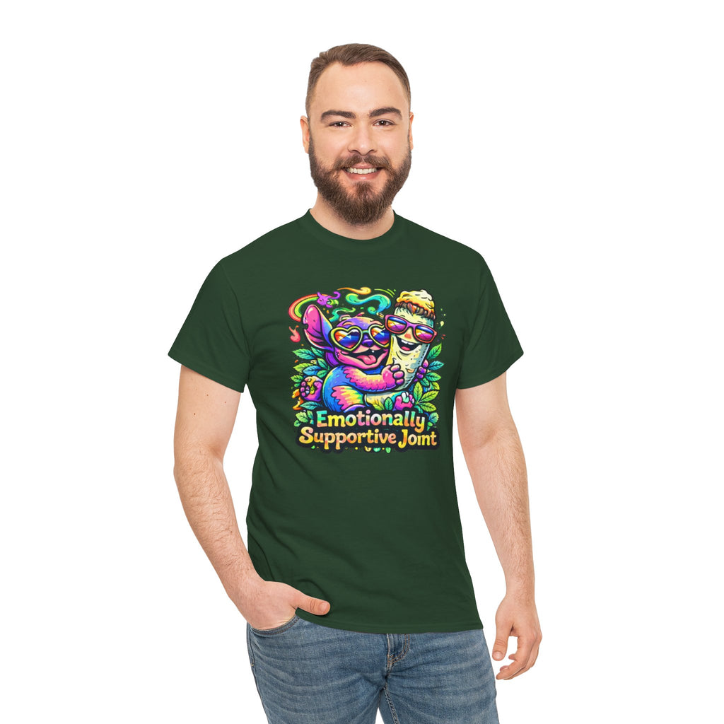 T-Shirt — "Emotionally Supportive Joint" Colorful Sloth & Ice Cream Graphic Tee