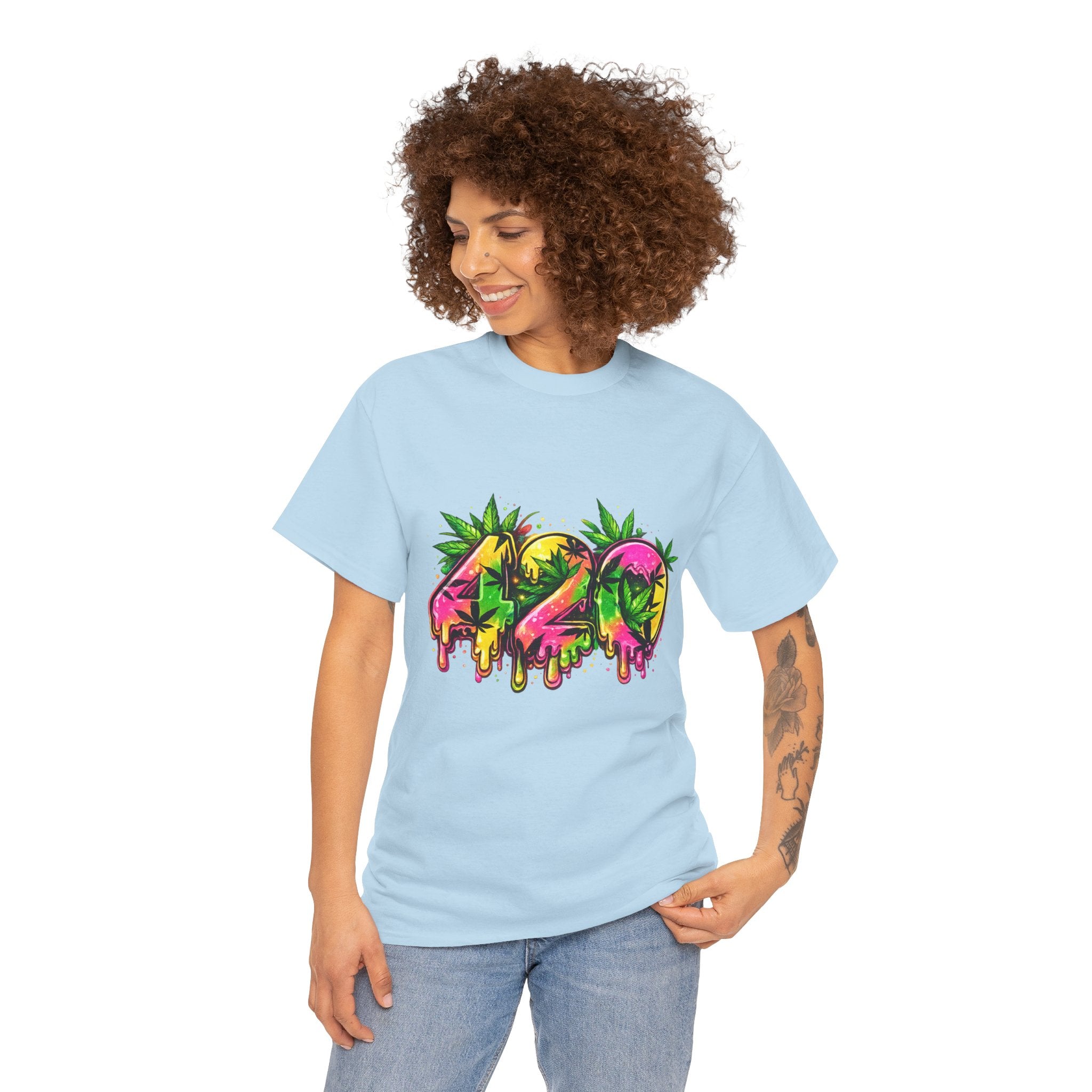 420 Drip Graphic T-Shirt — Cannabis Leaf Streetwear Tee