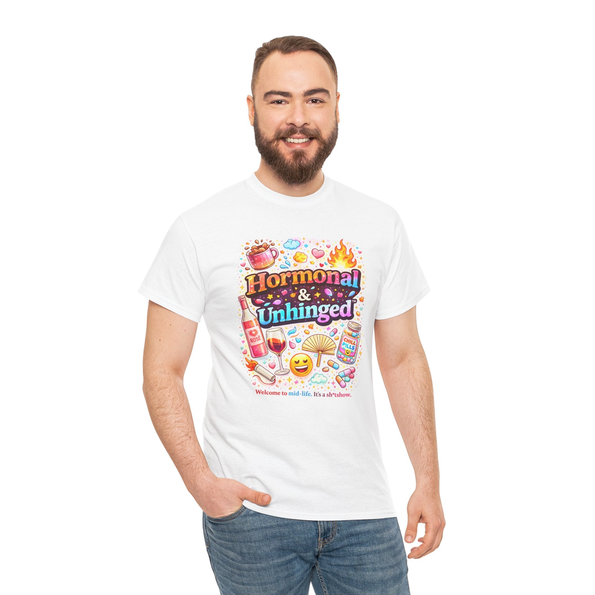 Hormonal & Unhinged T-Shirt — Funny Menopause/Period Humor Tee