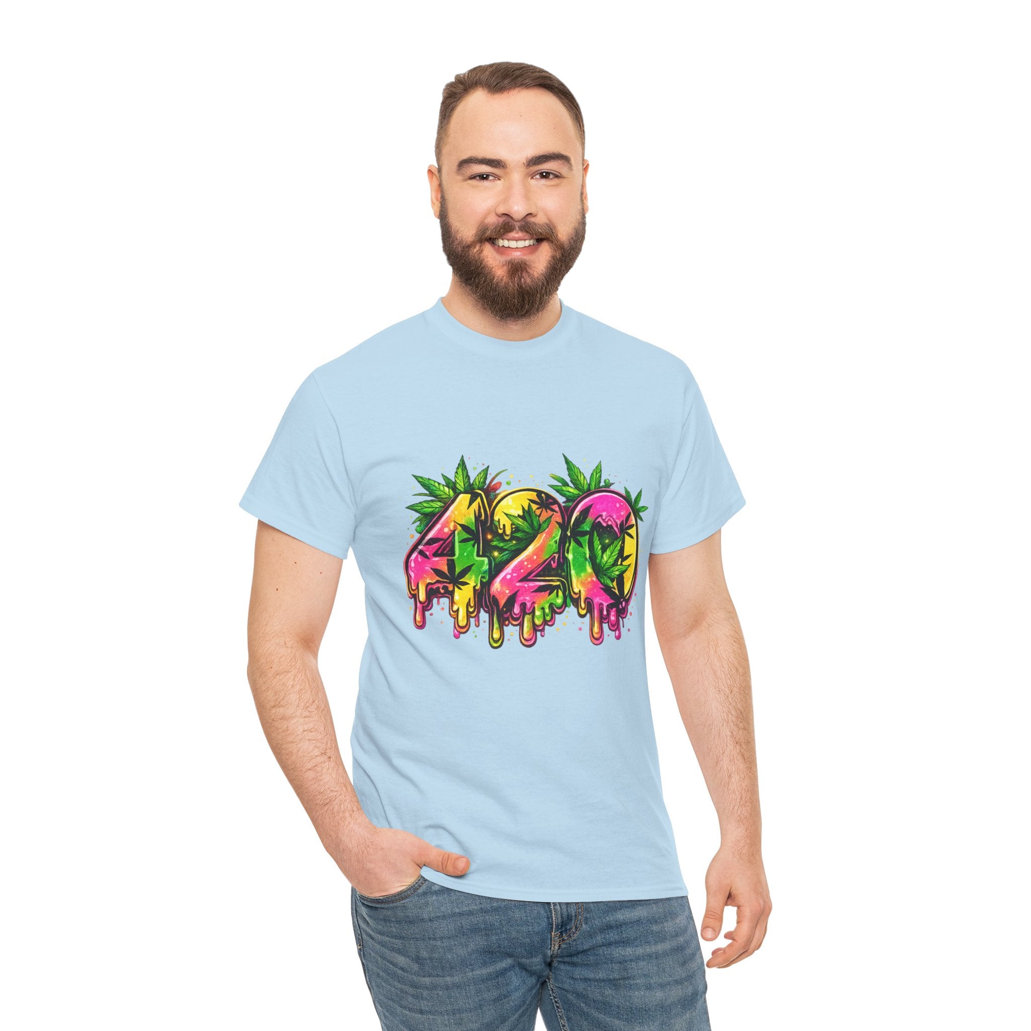 420 Drip Graphic T-Shirt — Cannabis Leaf Streetwear Tee