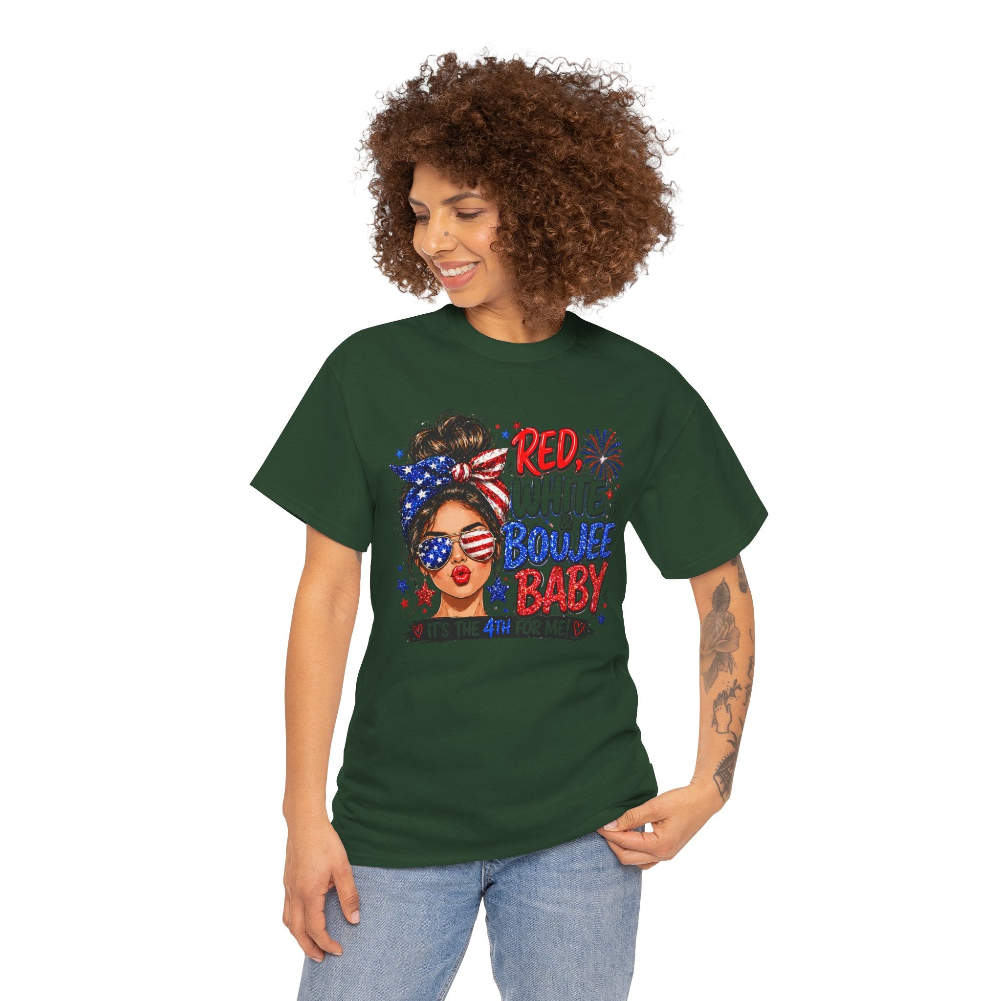Patriotic 'Red White Boujee Baby' Tee – 4th of July Women's Graphic Shirt