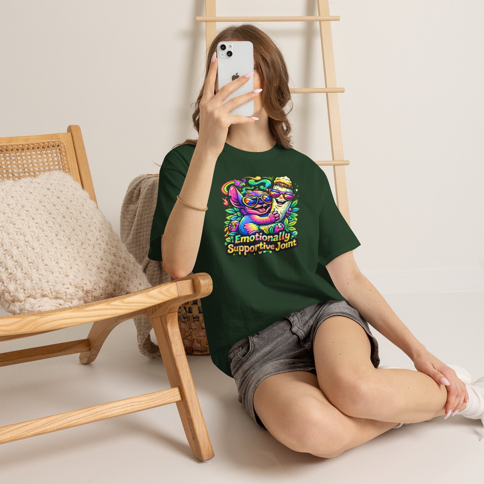 T-Shirt — "Emotionally Supportive Joint" Colorful Sloth & Ice Cream Graphic Tee