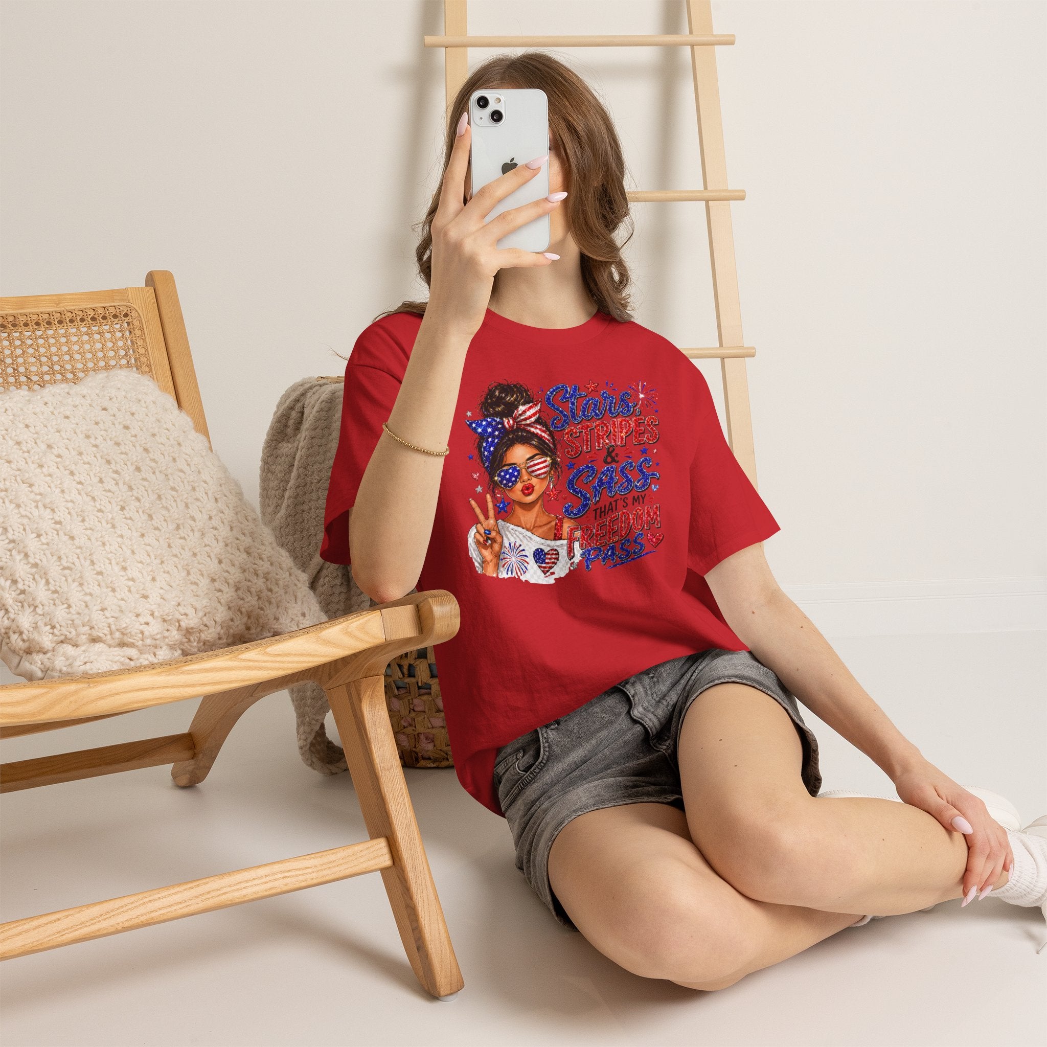Patriotic 'Stars, Stripes & Sass' Tee — Fourth of July Women's Graphic T-Shirt