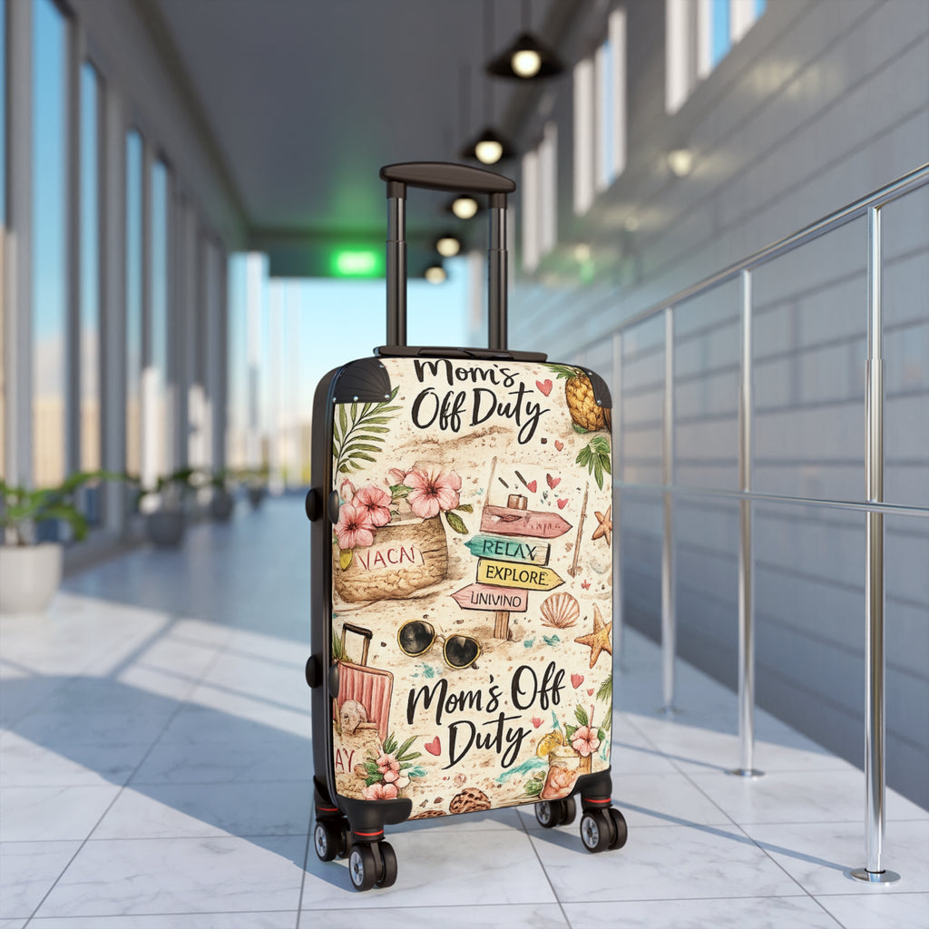 Carry-On Suitcase — "Mom's Off Duty" Beach Travel Luggage