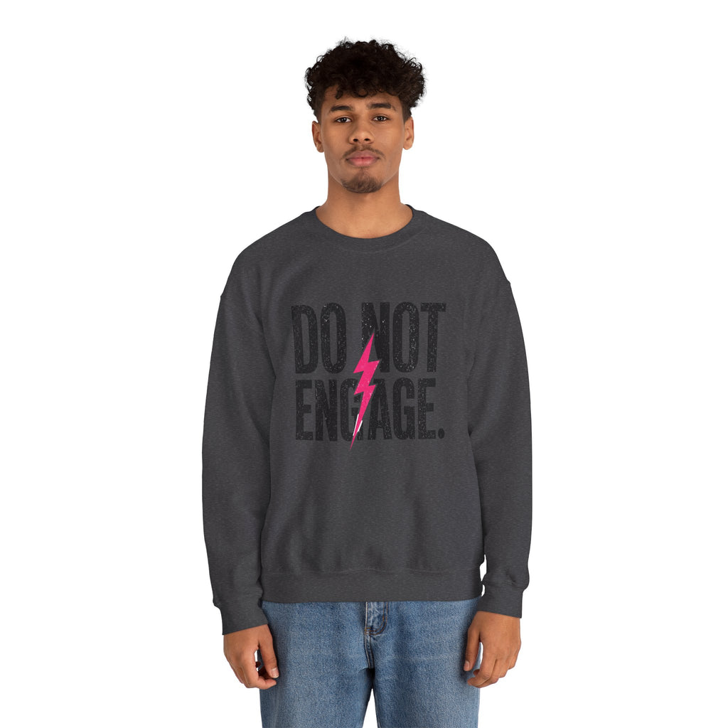 Do Not Engage Crewneck Sweatshirt – Bold Lightning Graphic Streetwear