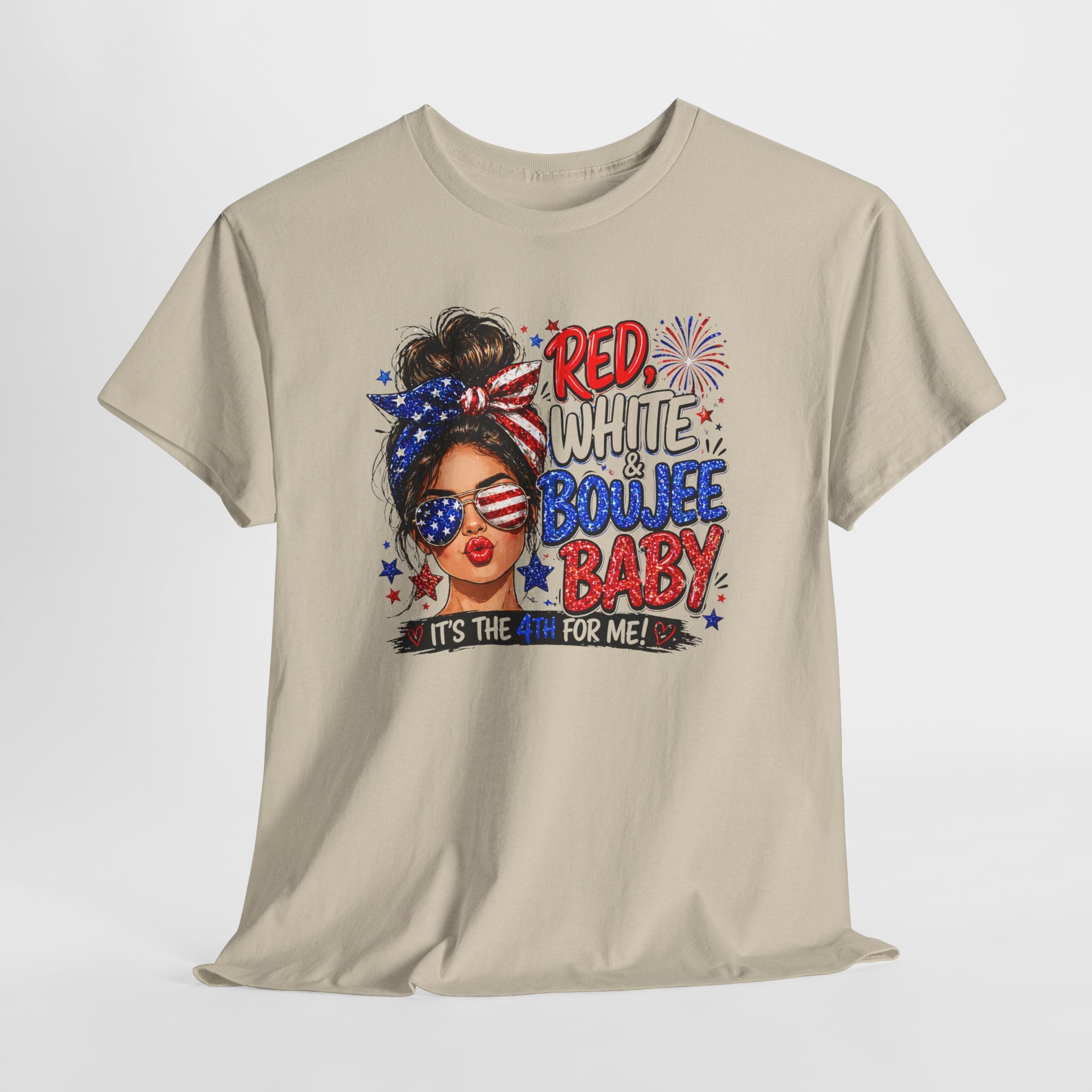 Patriotic 'Red White Boujee Baby' Tee – 4th of July Women's Graphic Shirt