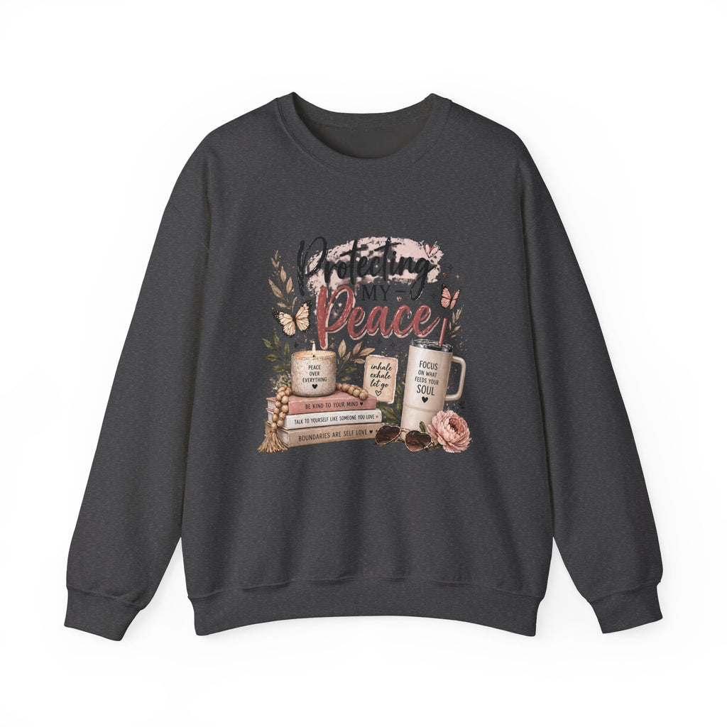 Crewneck Sweatshirt – "Protecting My Peace" Cozy Floral Graphic