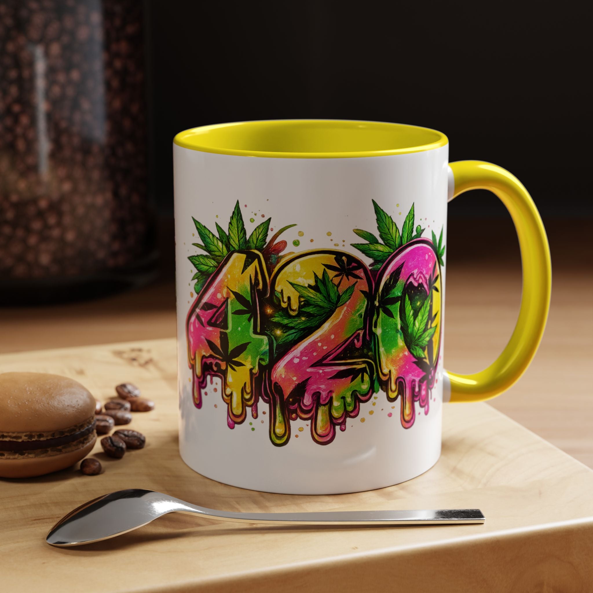 420 Drip Coffee Mug — Colorful Cannabis Stoner Art Accent Mug (11/15oz)