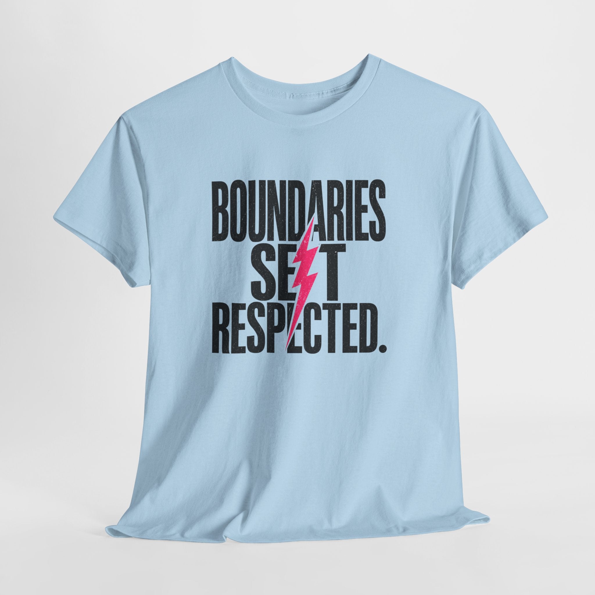 T-Shirt — "Boundaries Set. Respected." Lightning Bolt Graphic Tee
