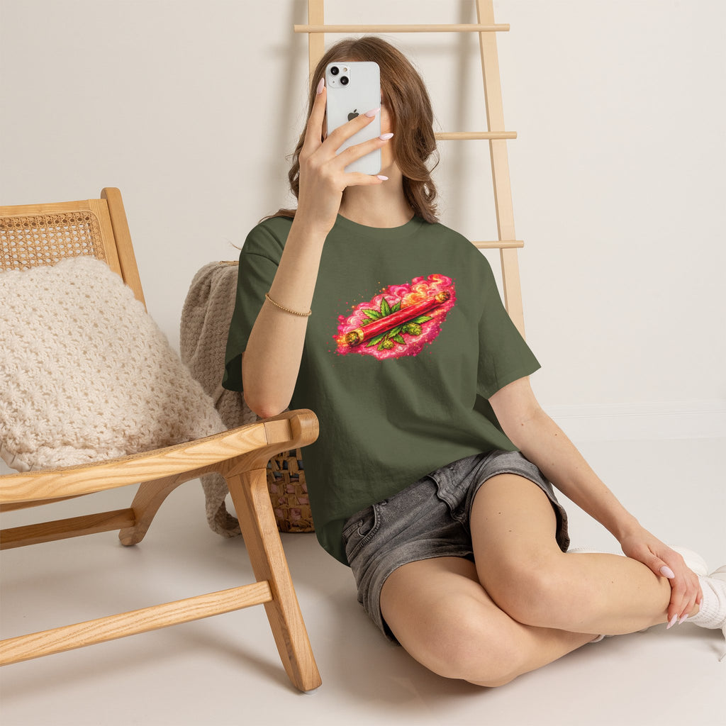 Spicy Cigar Verde Tee — Retro Chili & Cigar Graphic T-Shirt