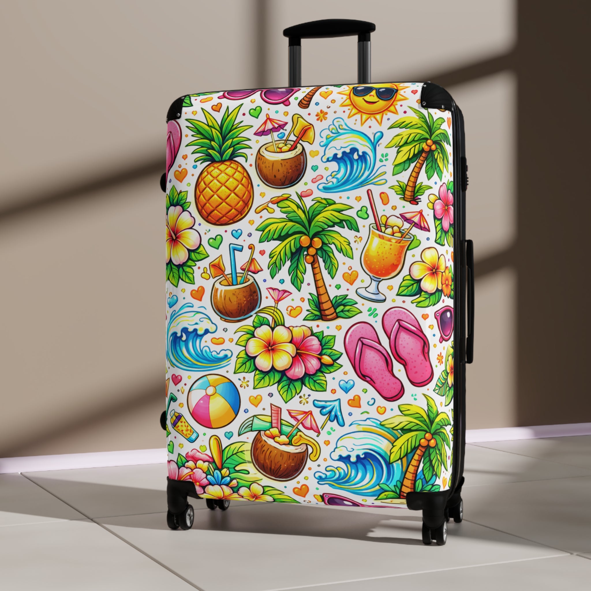 Tropical Vacation Suitcase – Colorful Pineapple & Palm Beach Carry-On