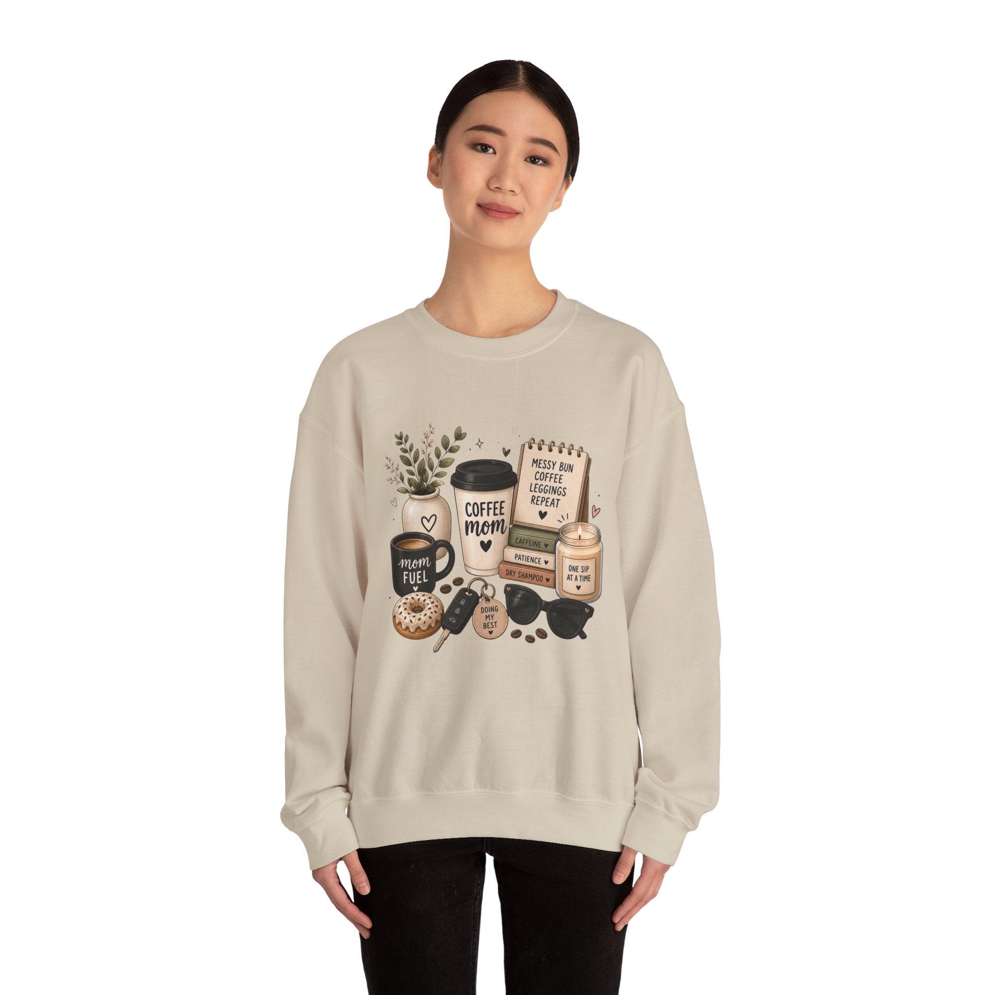 Coffee Mom Crewneck Sweatshirt — Cozy Morning Coffee Lover Graphic
