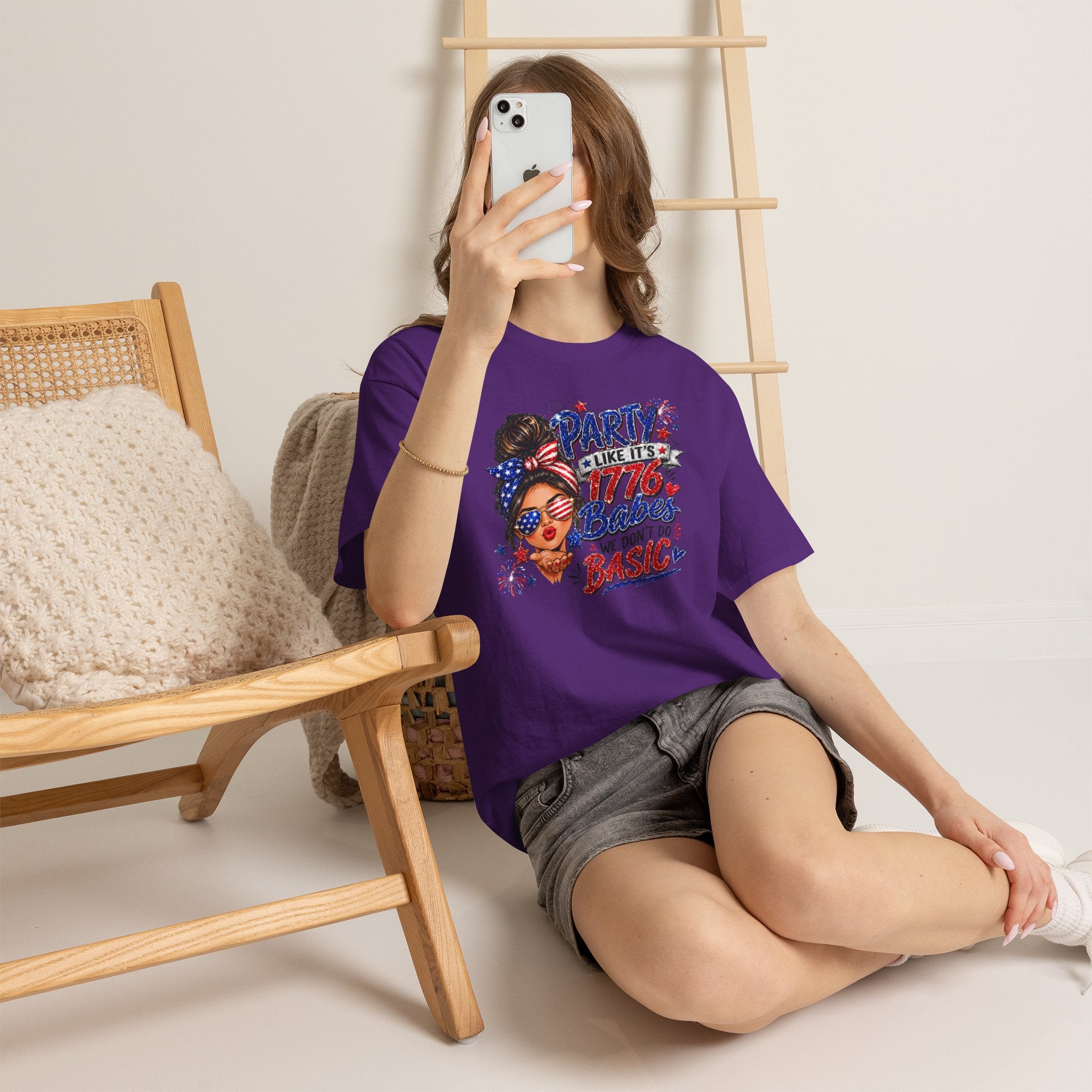 1776 Party Vibes Tee — "Party Like It's 1776 Because We Don't Do Basic" Patriotic T-Shirt
