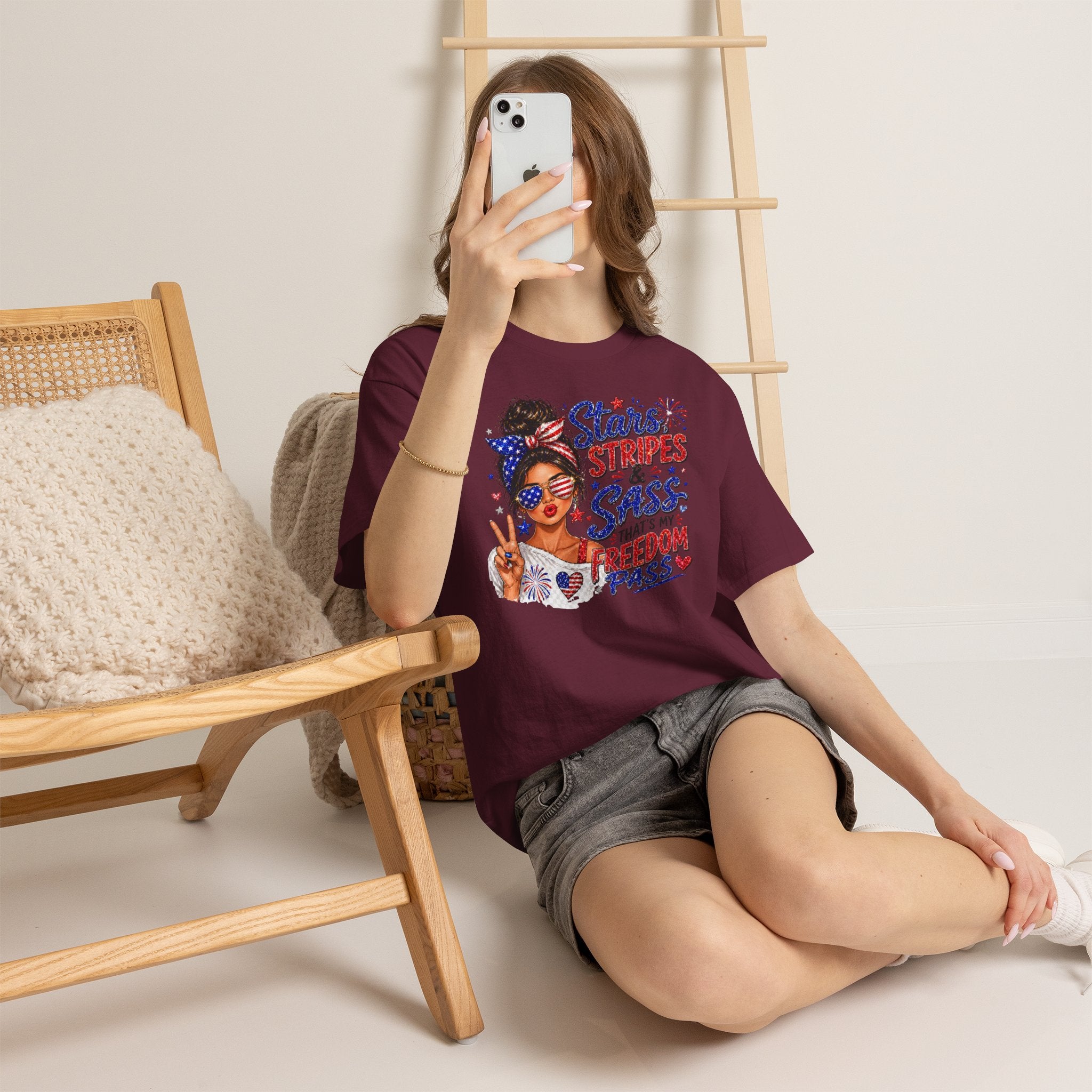 Patriotic 'Stars, Stripes & Sass' Tee — Fourth of July Women's Graphic T-Shirt