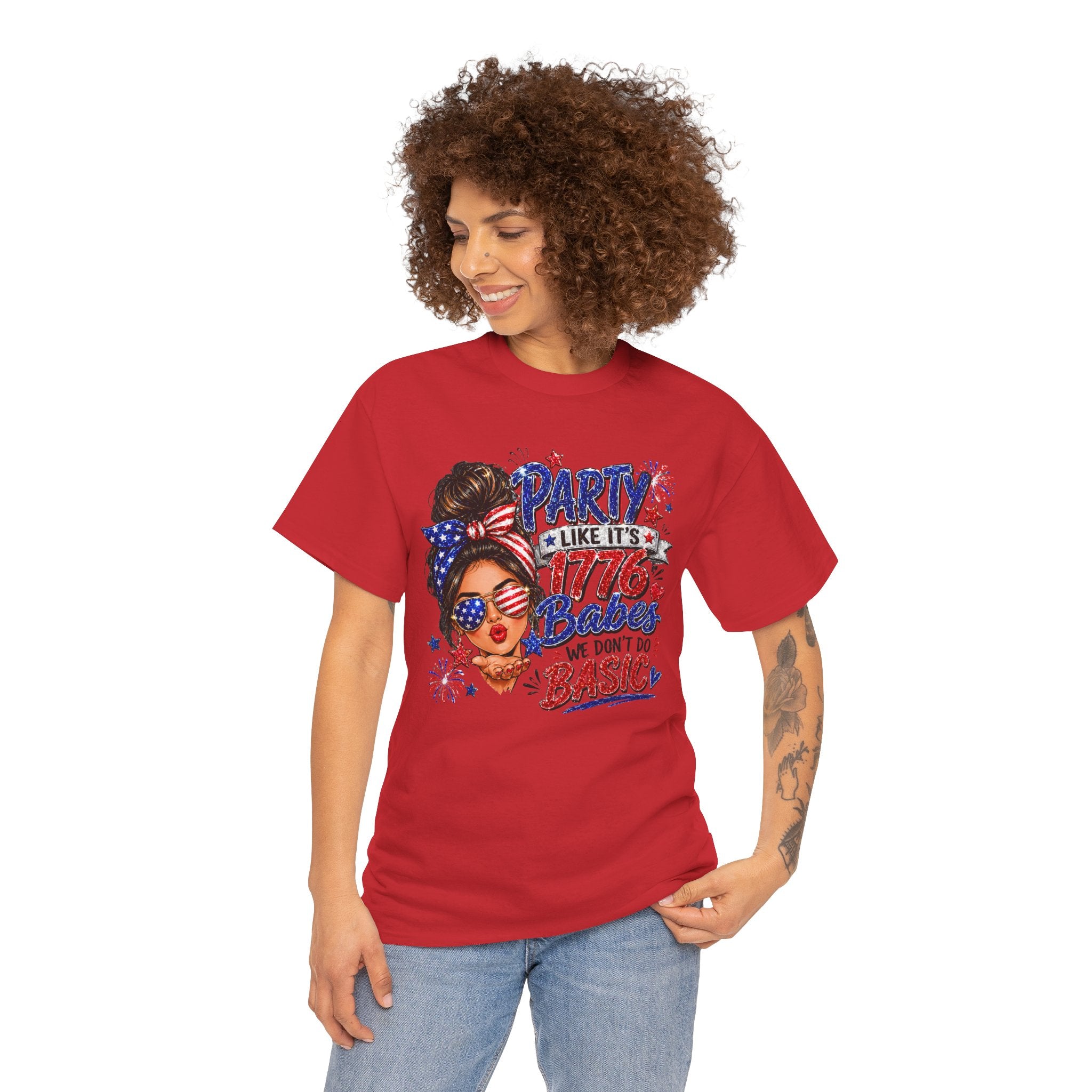 1776 Party Vibes Tee — "Party Like It's 1776 Because We Don't Do Basic" Patriotic T-Shirt