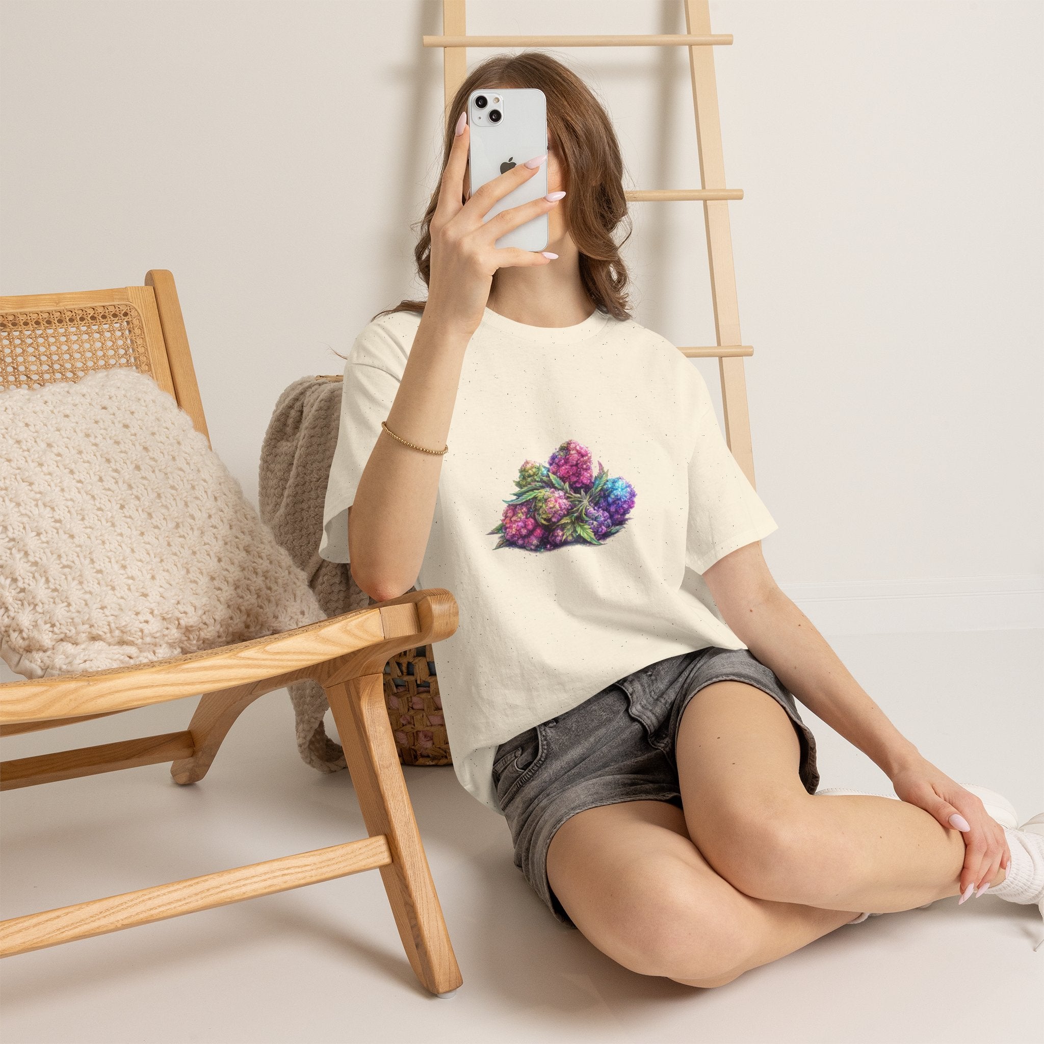 Floral Grape Cluster Tee — Colorful Botanical Fruit Graphic T-Shirt
