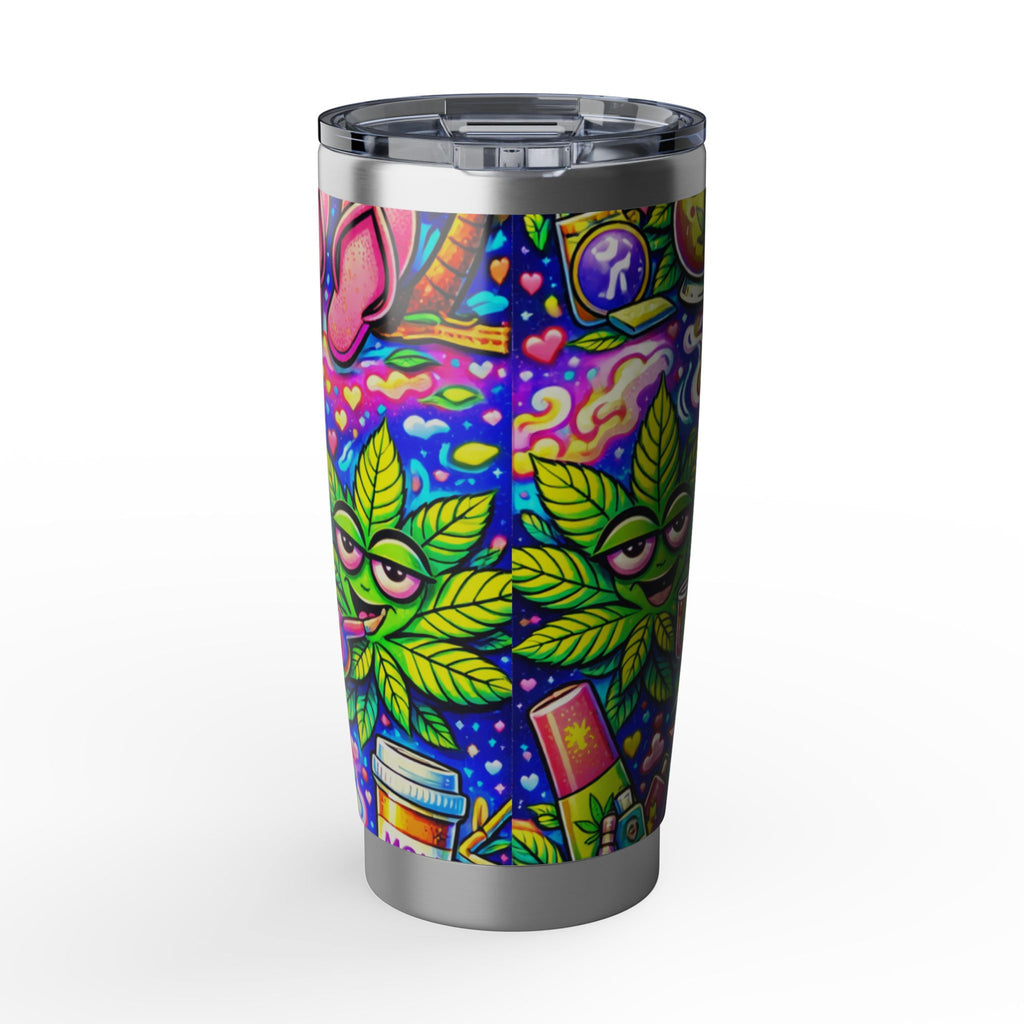 20oz Tumbler - "Mom Needs A Minute And Weed" Colorful Psychedelic Travel Cup