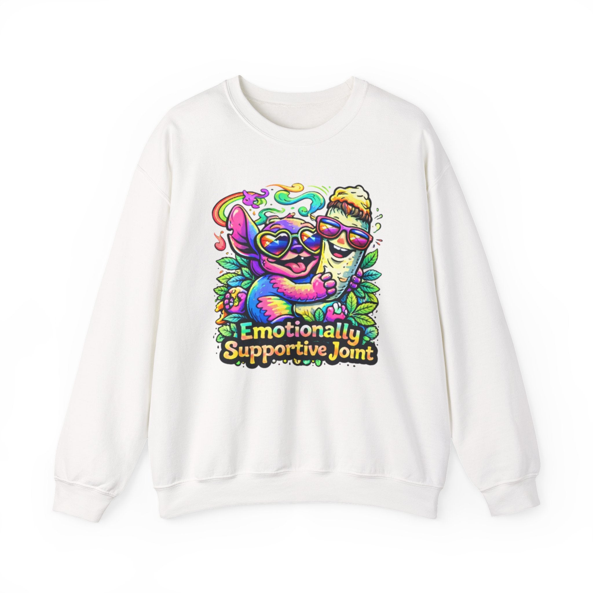 Emotionally Supportive Joint Sweatshirt — Cute Sloth & Joint Hug Graphic