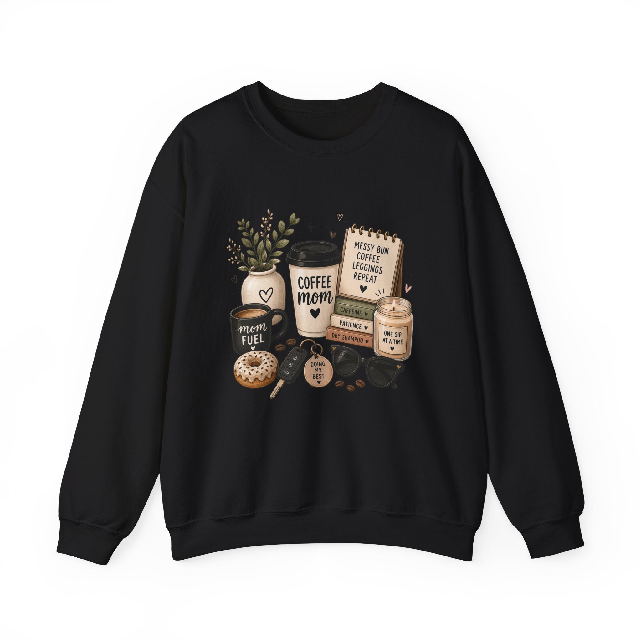 Coffee Mom Crewneck Sweatshirt — Cozy Morning Coffee Lover Graphic