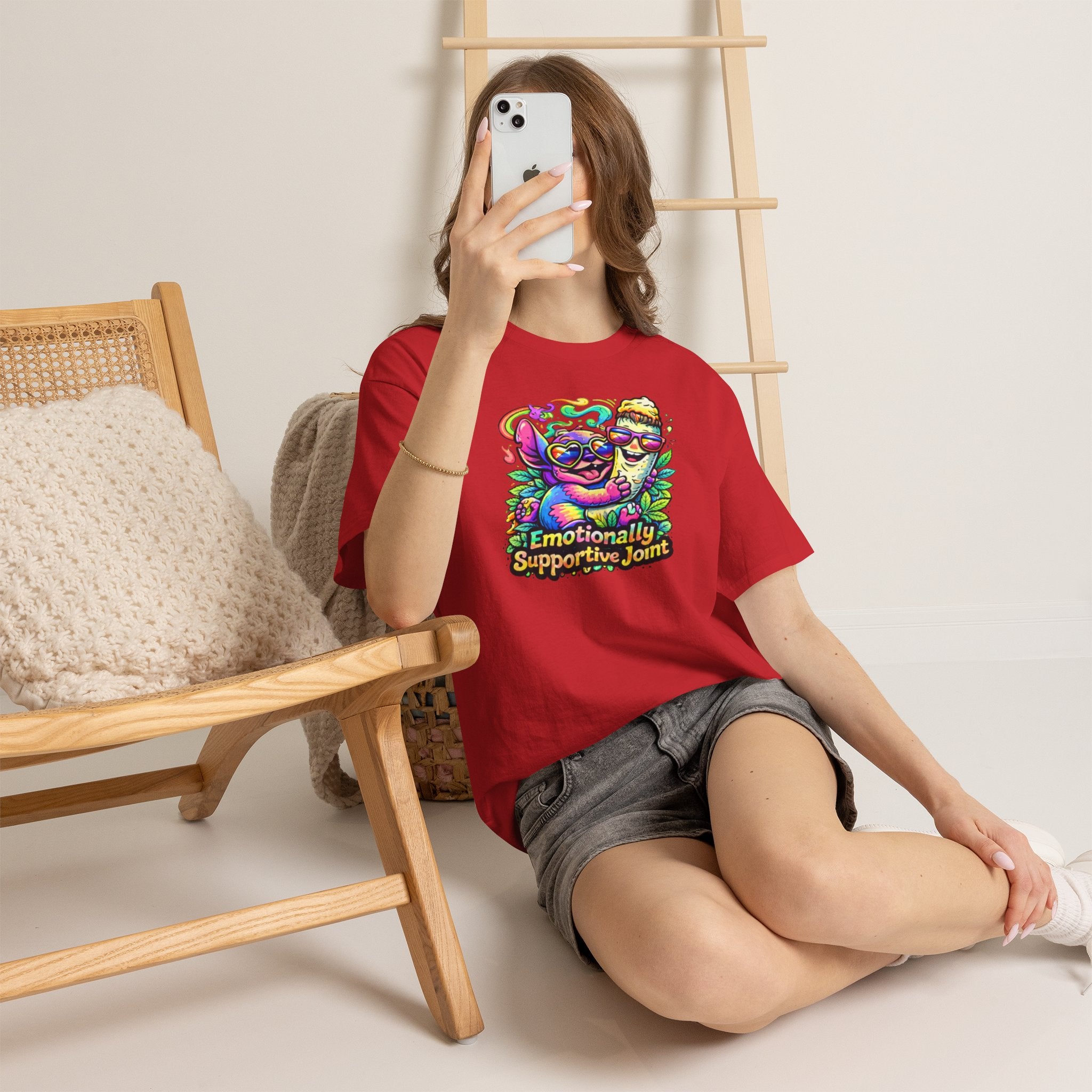 T-Shirt — "Emotionally Supportive Joint" Colorful Sloth & Ice Cream Graphic Tee