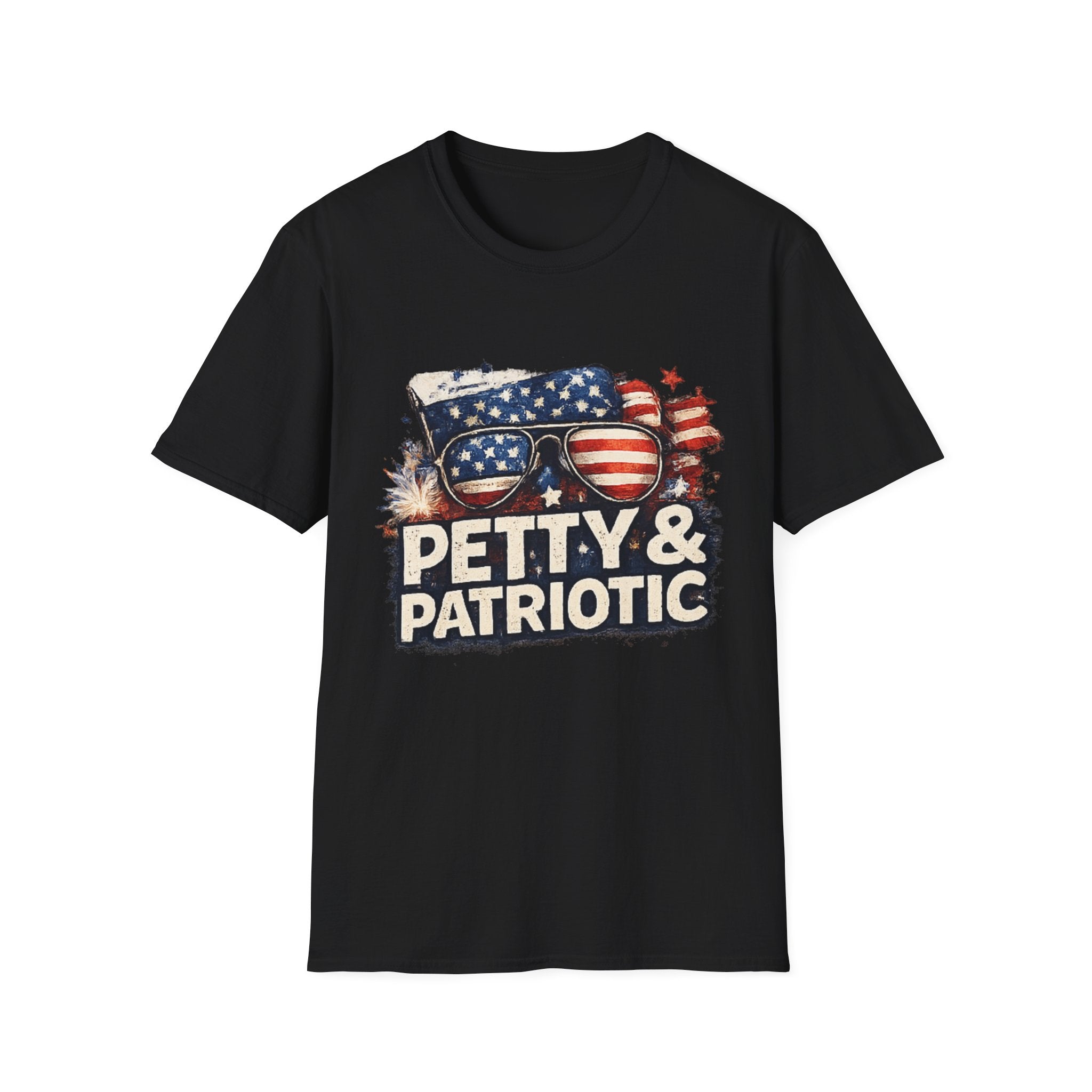Petty & Patriotic T-Shirt — Funny American Flag Sunglasses Tee