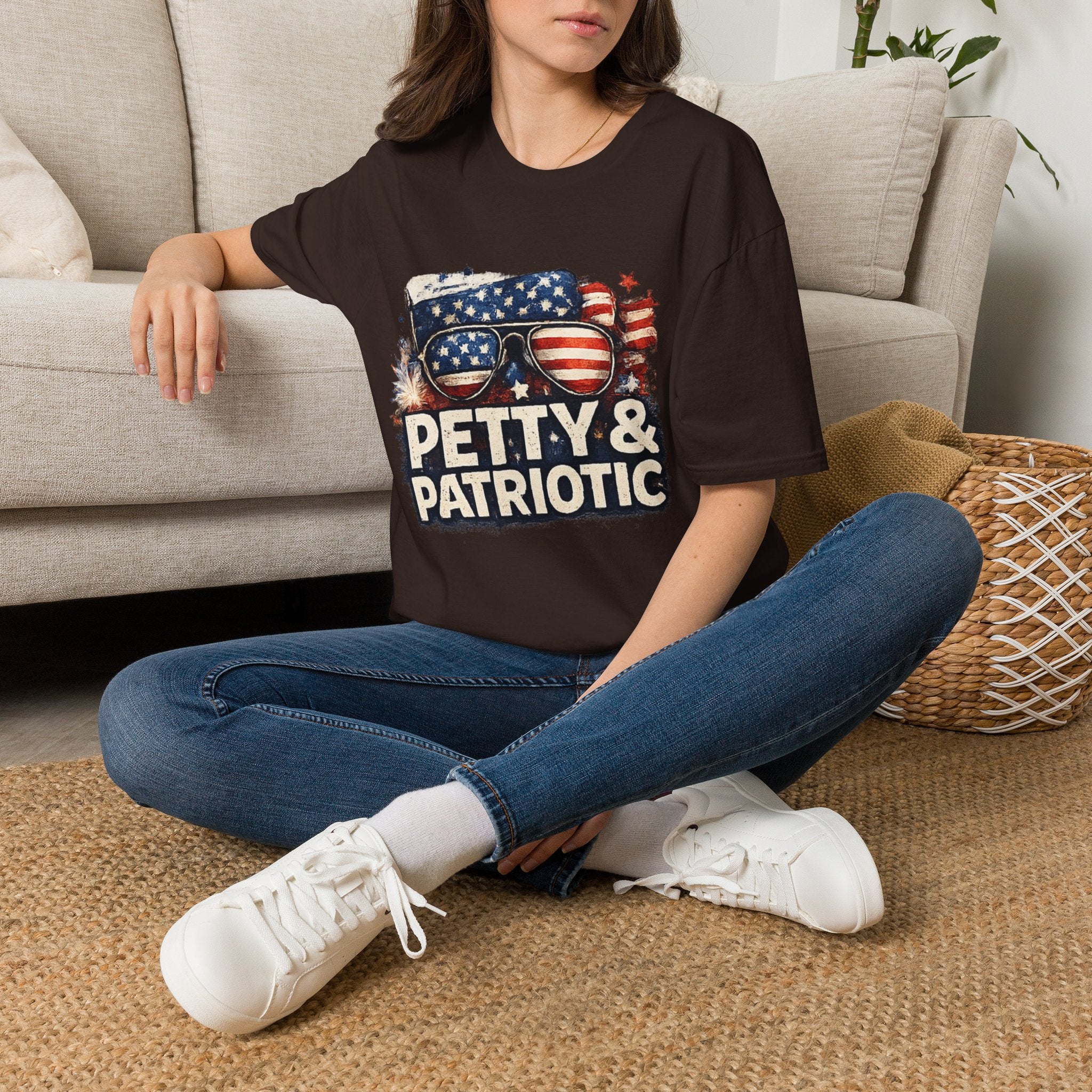 Petty & Patriotic T-Shirt — Funny American Flag Sunglasses Tee