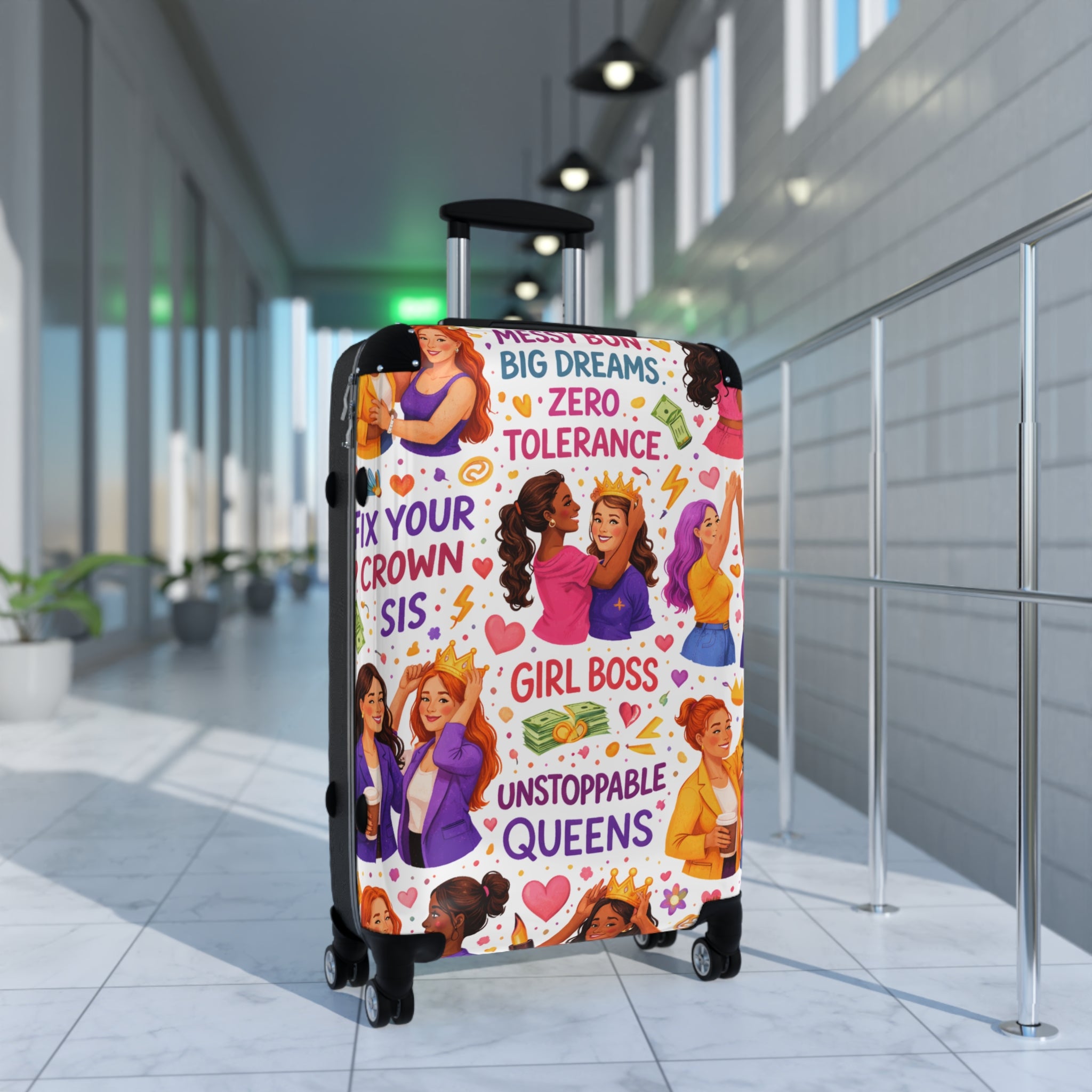 Inspirational 'Girl Boss' Suitcase – Unstoppable Queens Travel Luggage