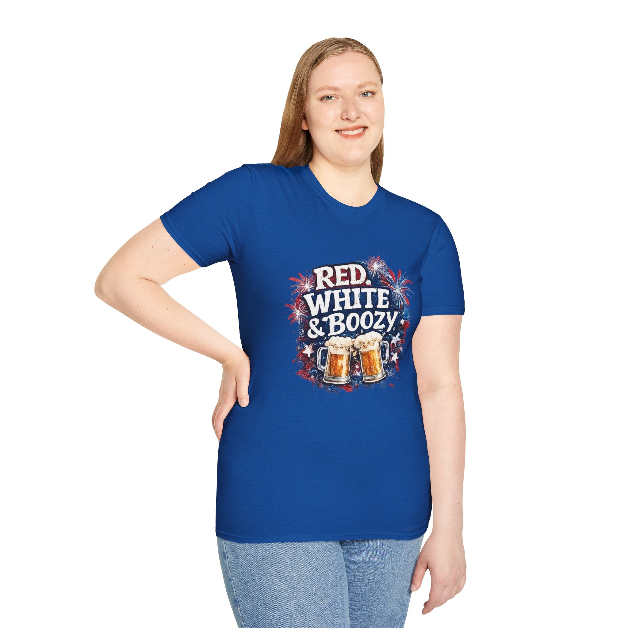 Red, White & Boozy Beer T-Shirt — Patriotic 4th of July Party Tee