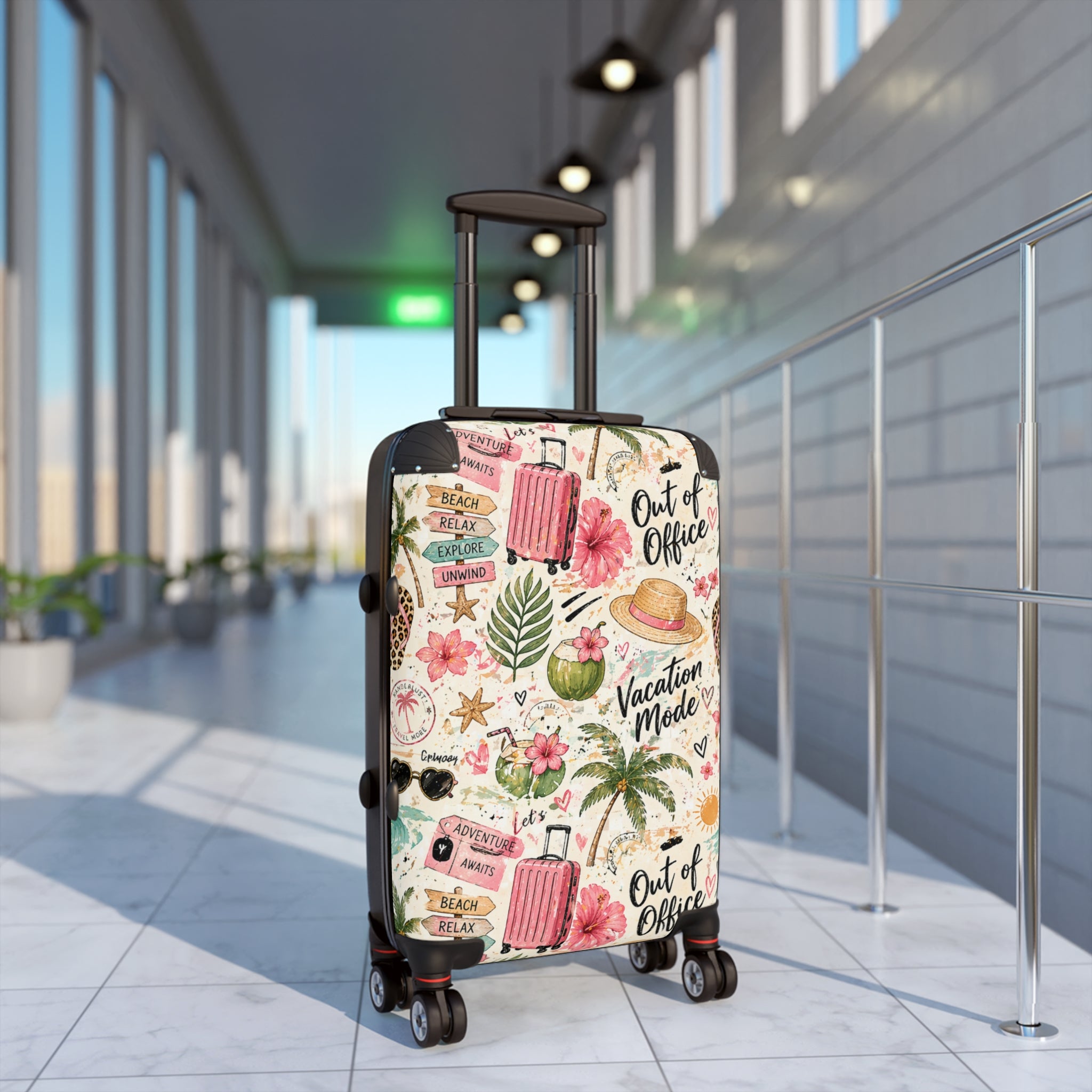 Suitcase - 'Vacation Mode' Tropical Carry-On Luggage Cover