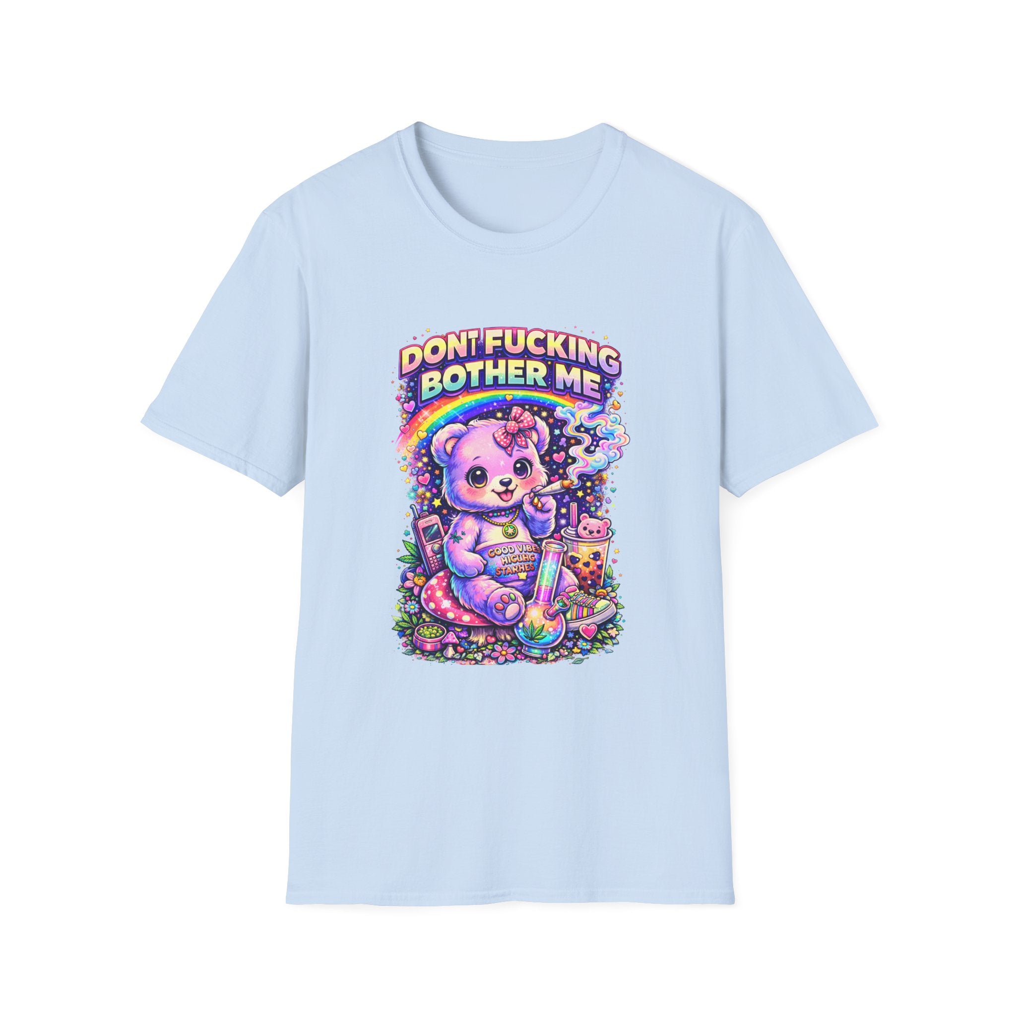 Don't Fucking Bother Me T-Shirt — Cute Retro Rainbow Bear Graphic Tee
