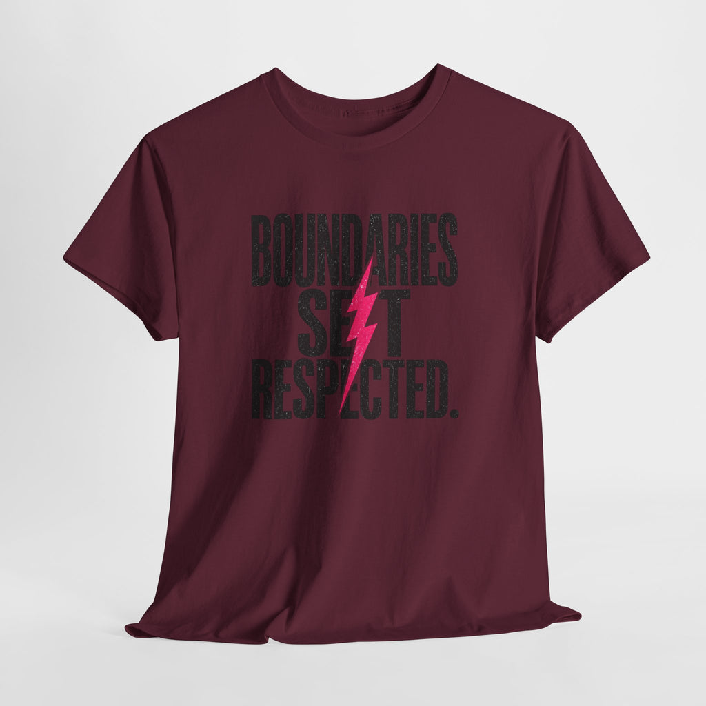 T-Shirt — "Boundaries Set. Respected." Lightning Bolt Graphic Tee