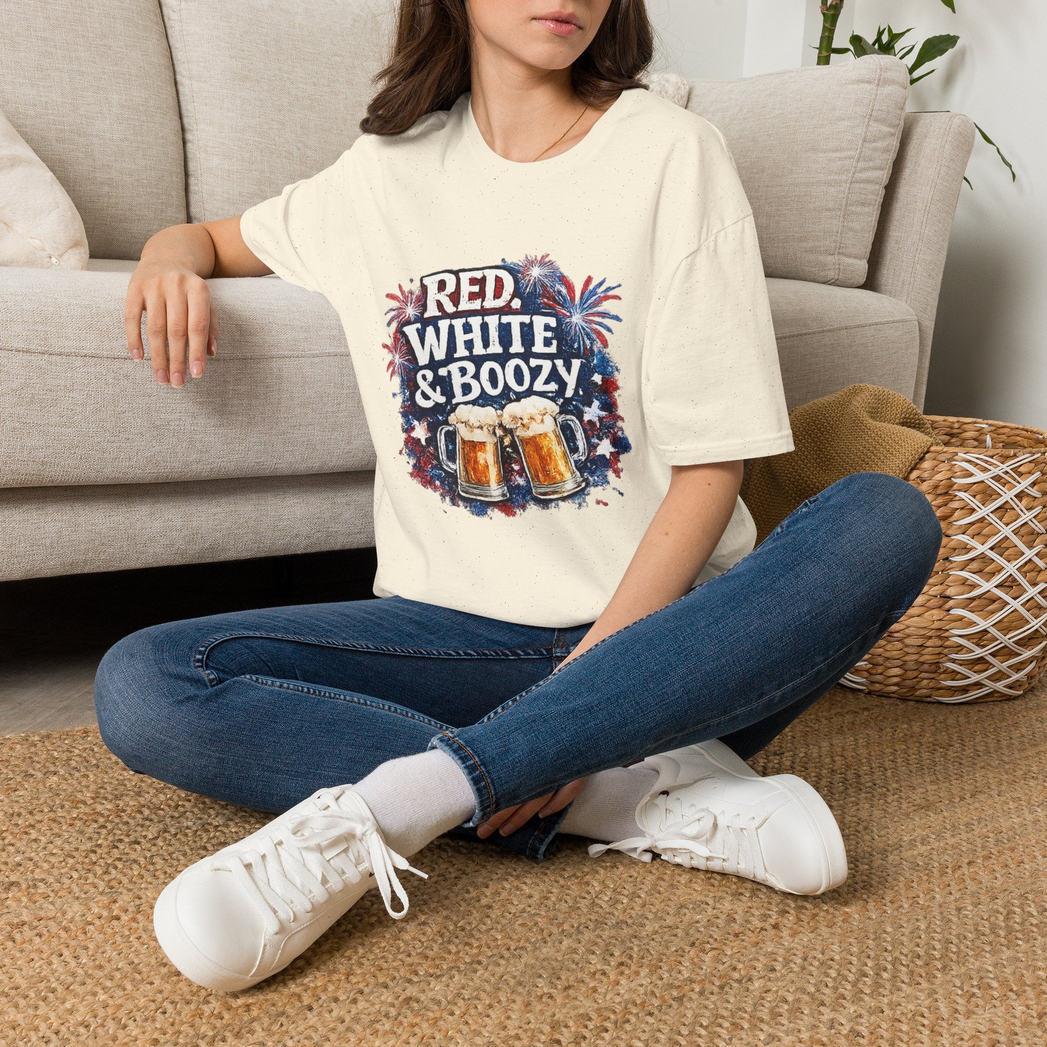Red, White & Boozy Beer T-Shirt — Patriotic 4th of July Party Tee