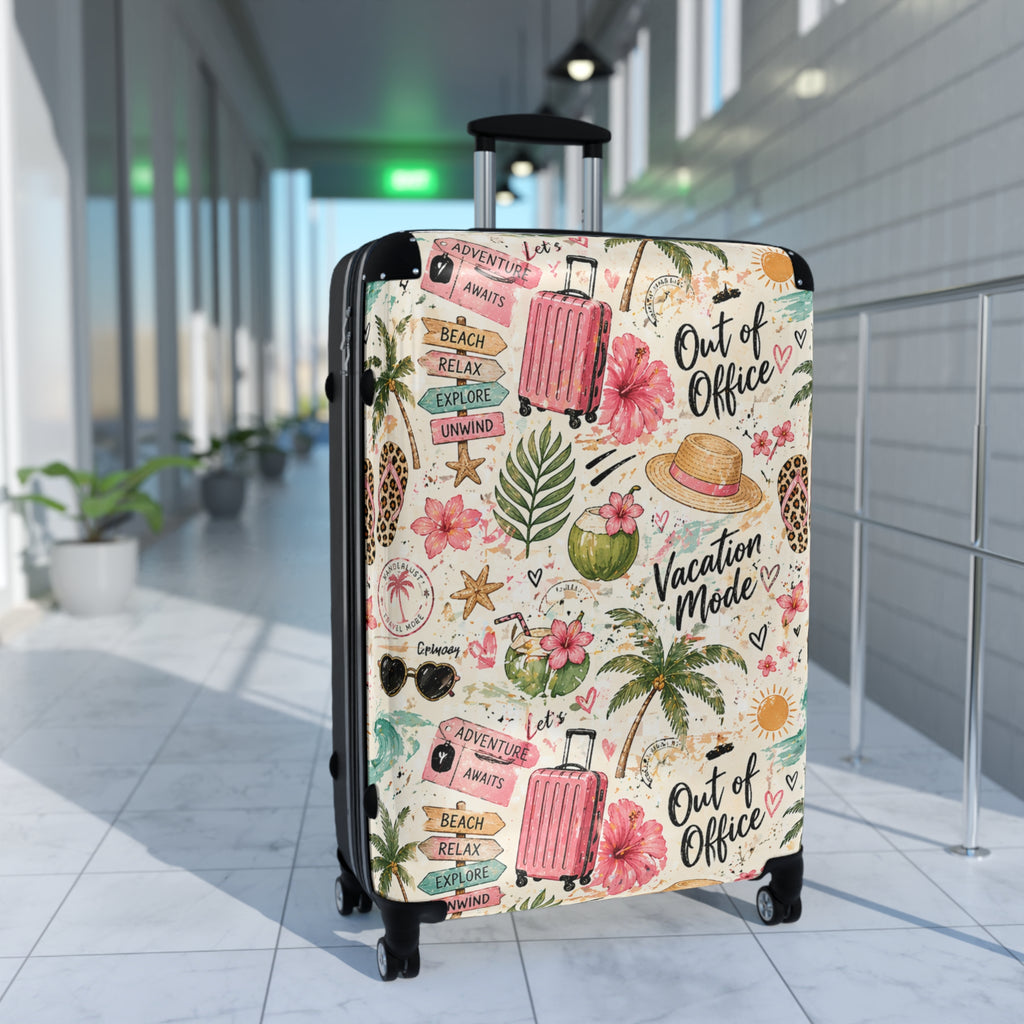 Suitcase - 'Vacation Mode' Tropical Carry-On Luggage Cover