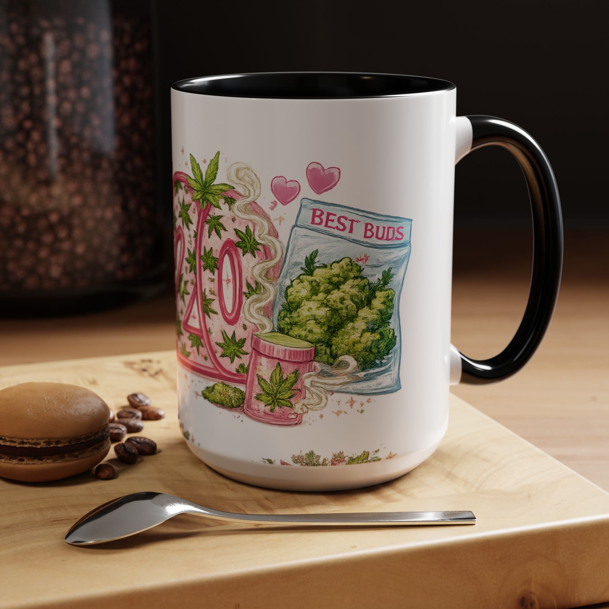 420 Cannabis Coffee Mug — 'Best Buds' Accent Tea Cup (11/15oz)