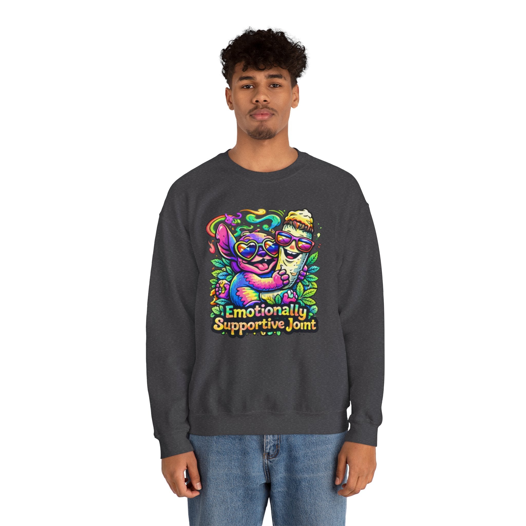 Emotionally Supportive Joint Sweatshirt — Cute Sloth & Joint Hug Graphic