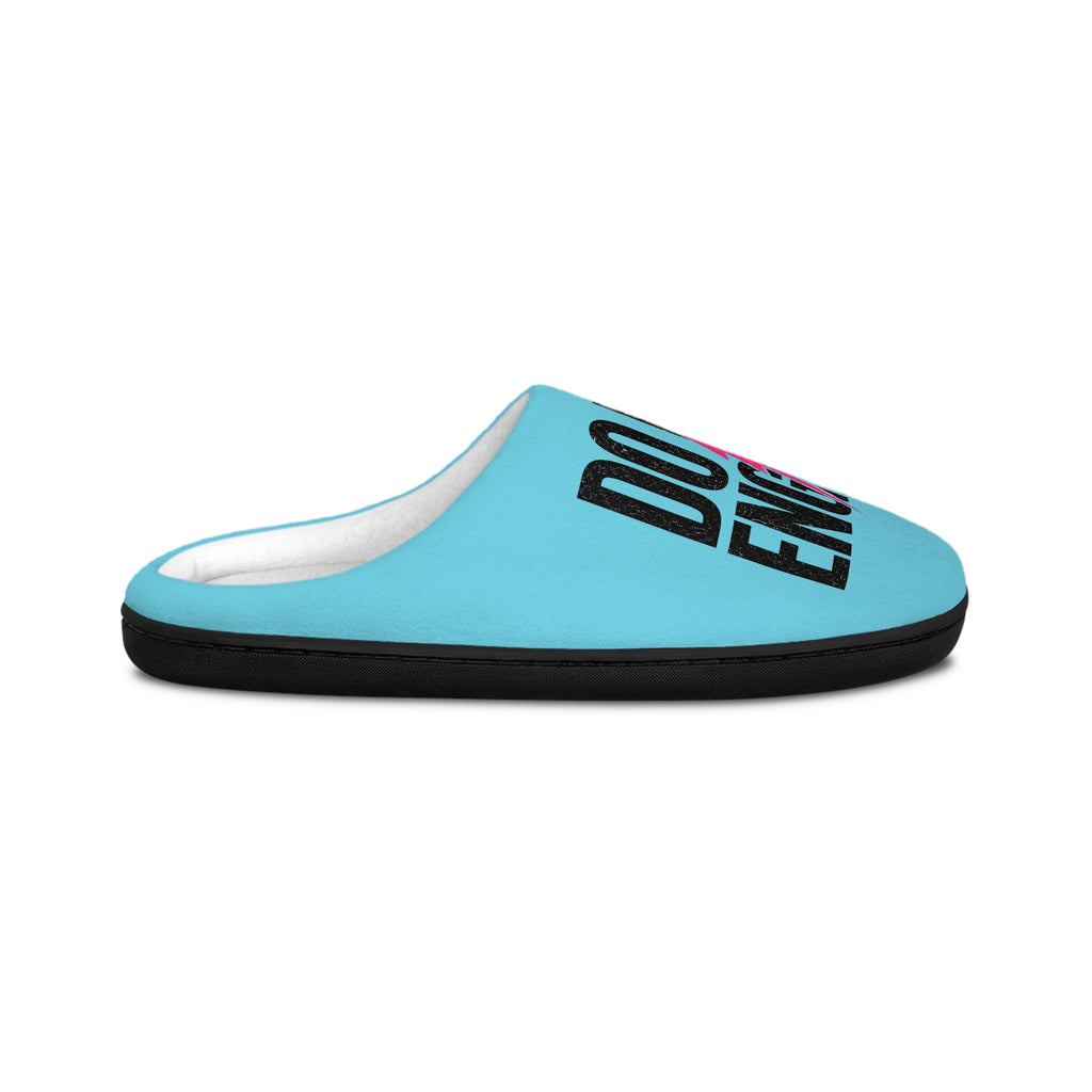 Do Not Engage Slippers — Women's Indoor Cozy Slip-On with Pink Lightning