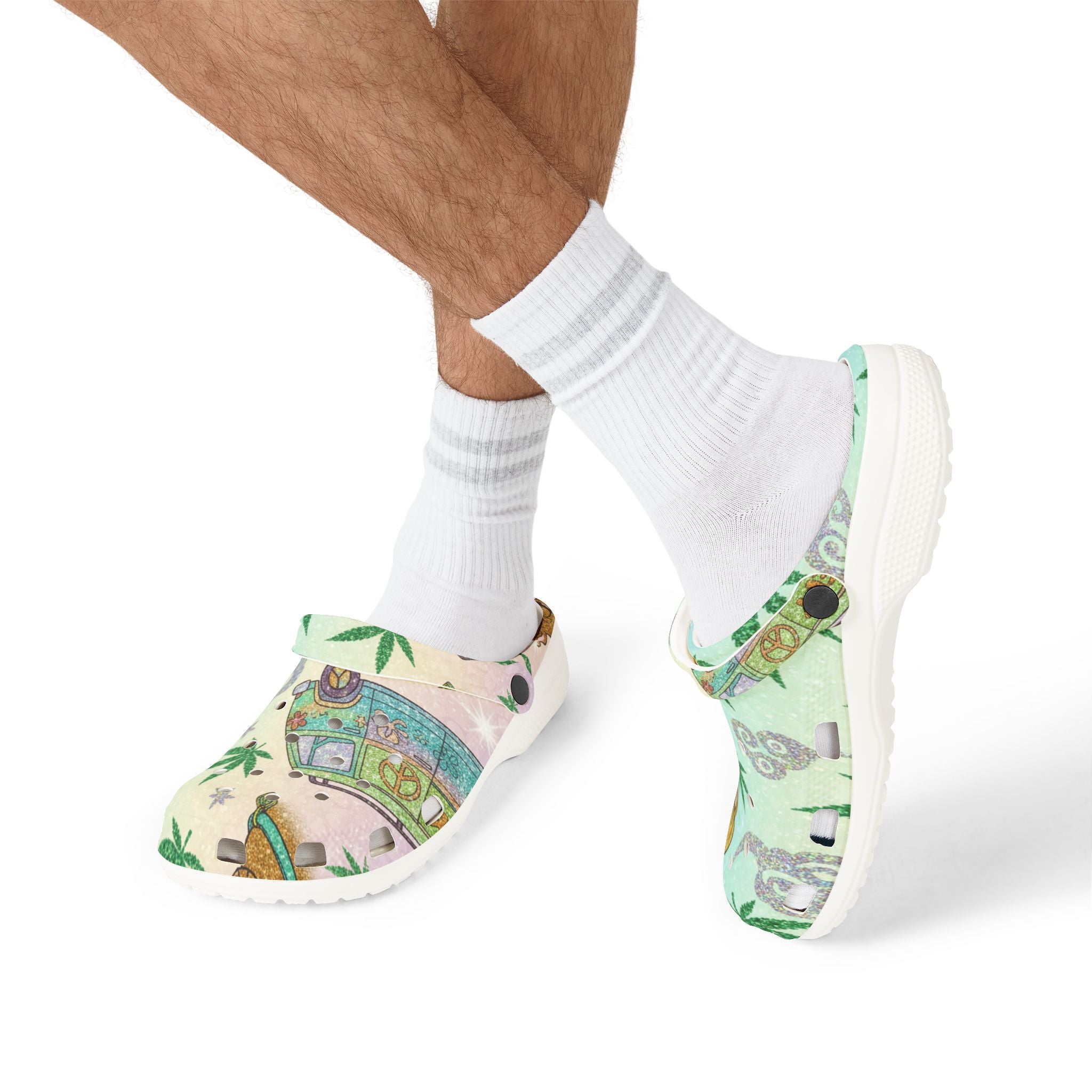 Cartoon Cannabis Camper Clogs - EVA Foam Slip-On Shoes