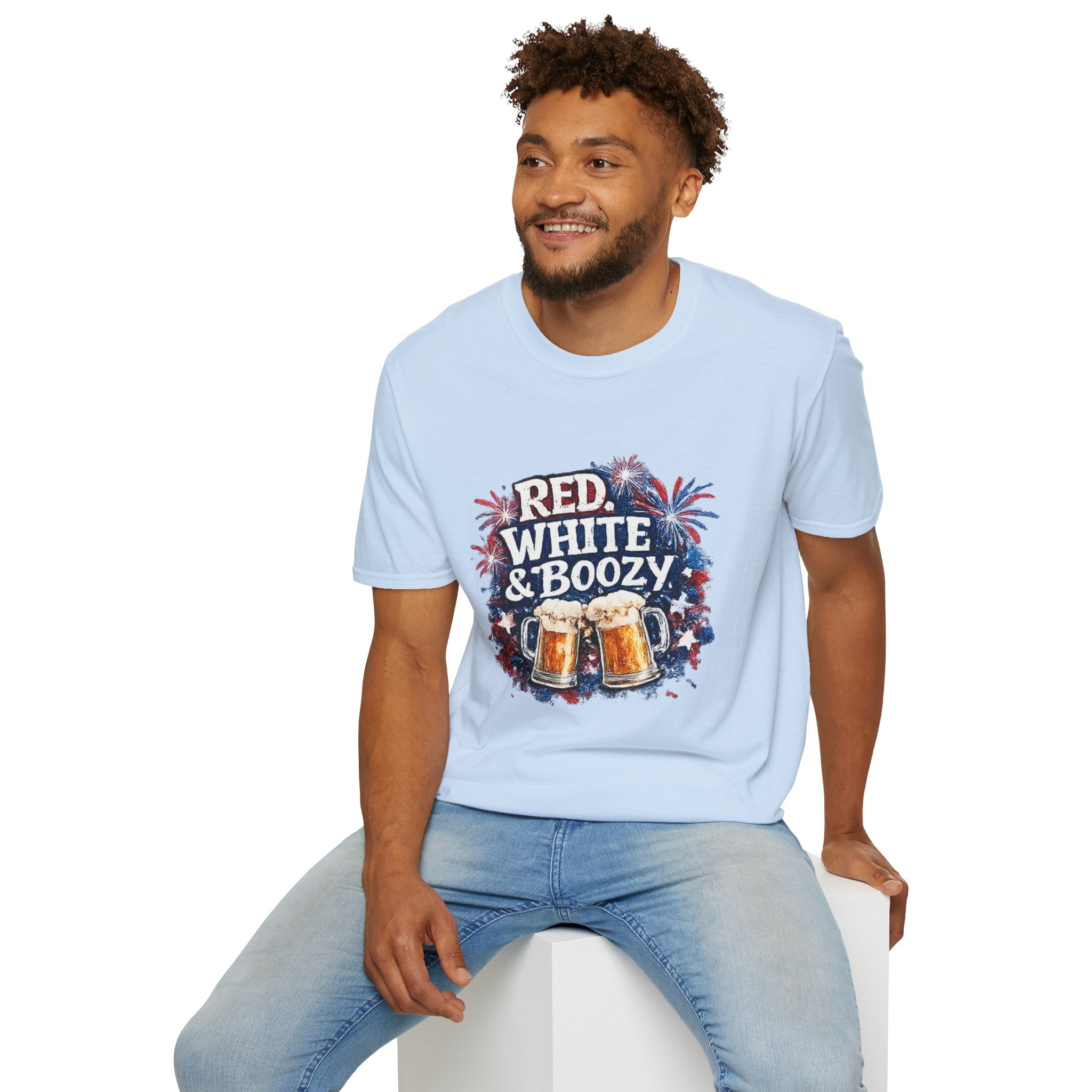 Red, White & Boozy Beer T-Shirt — Patriotic 4th of July Party Tee
