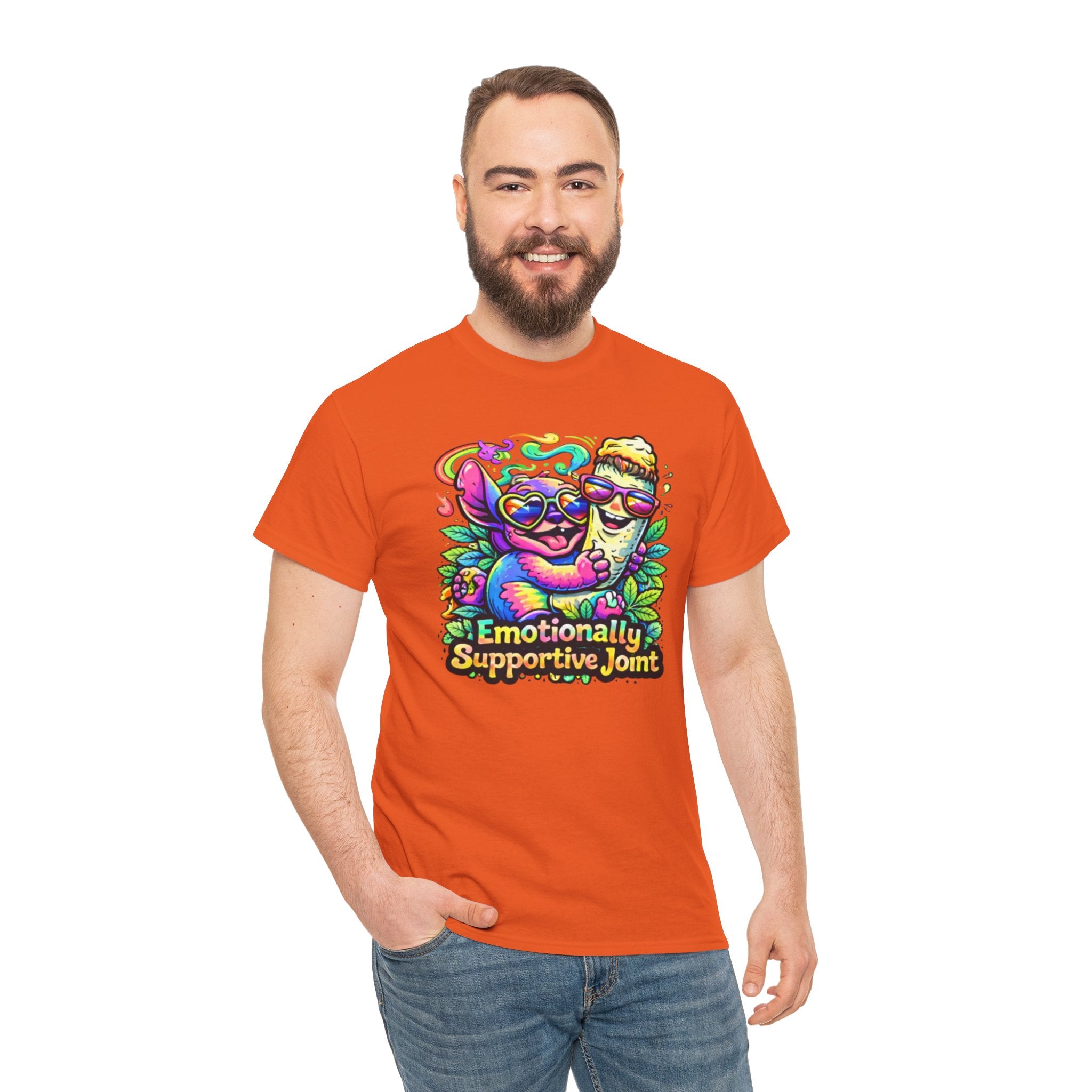T-Shirt — "Emotionally Supportive Joint" Colorful Sloth & Ice Cream Graphic Tee