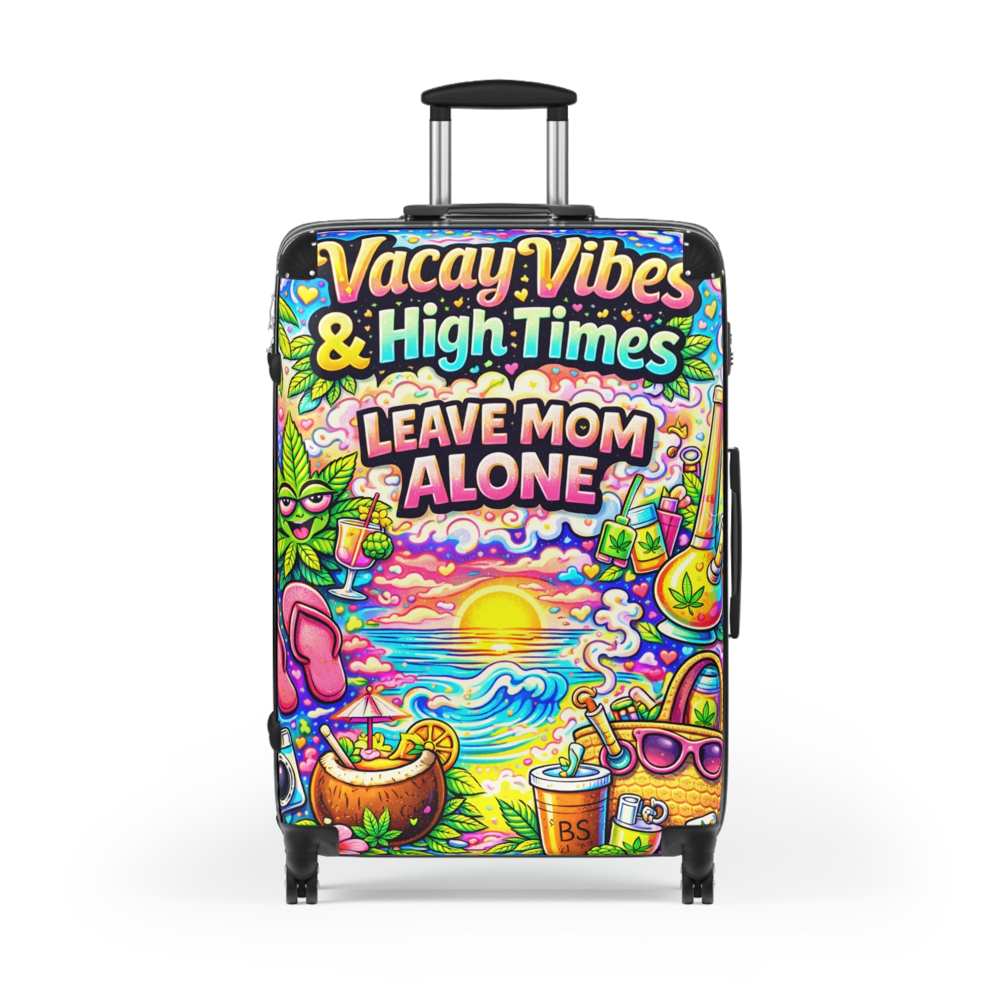 Leave Mom Alone Carry-On Suitcase – Colorful Beach Vibes Travel Luggage