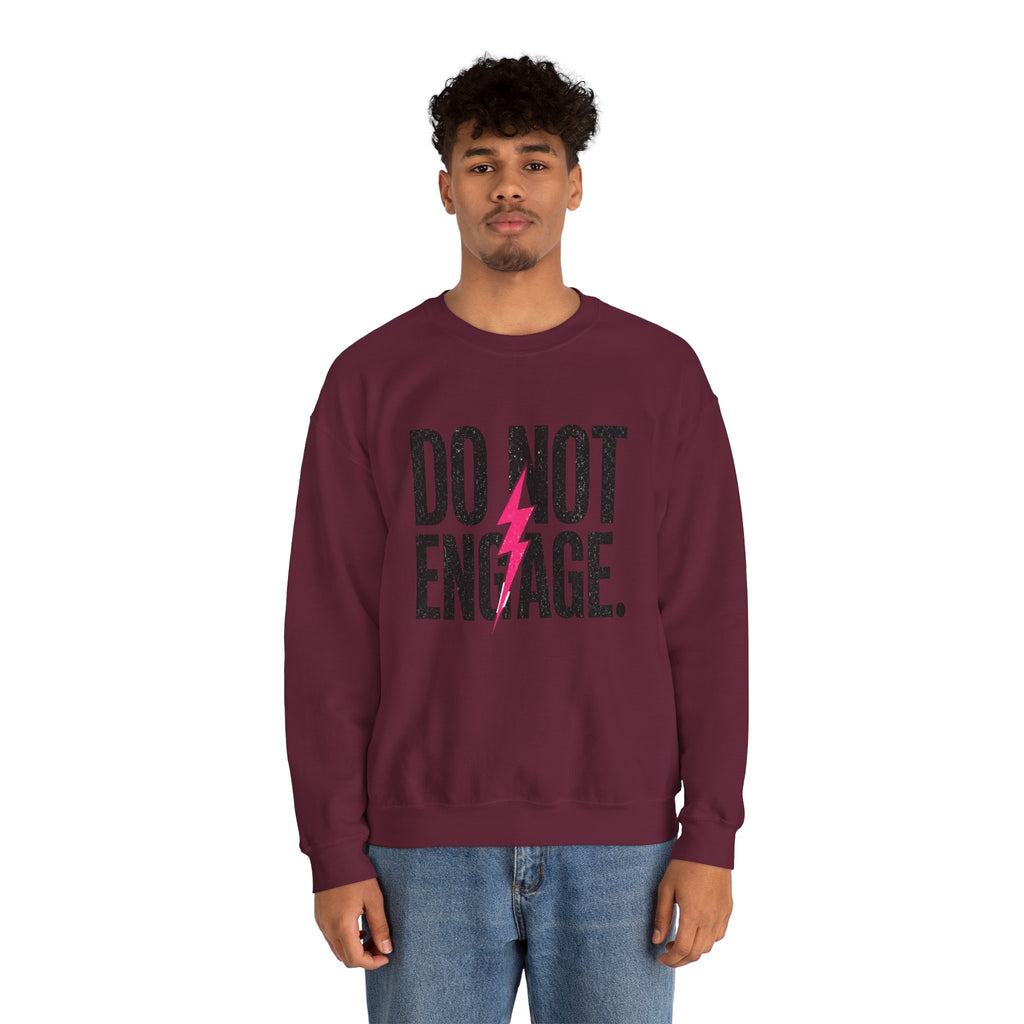 Do Not Engage Crewneck Sweatshirt – Bold Lightning Graphic Streetwear